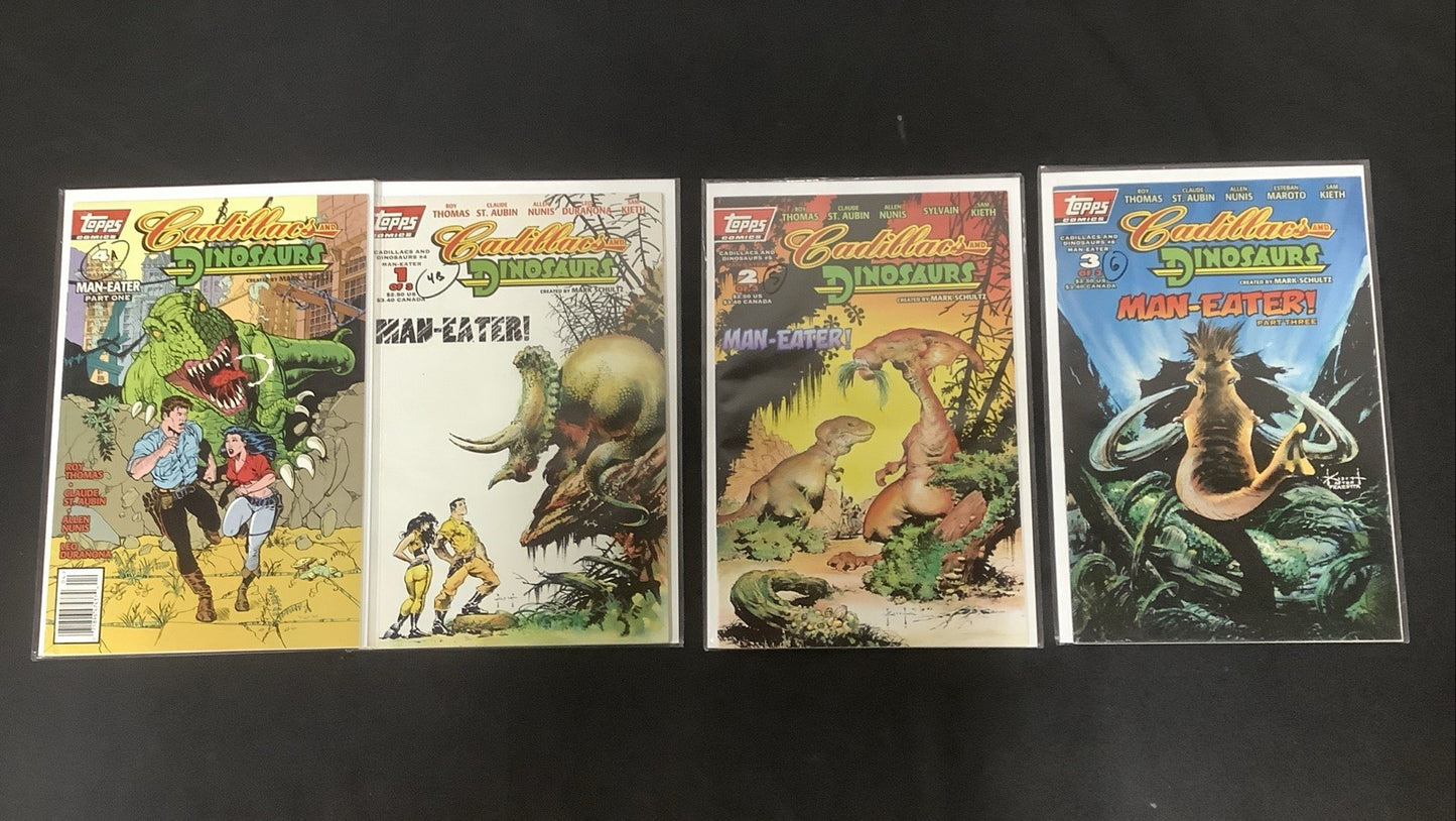 Cadillacs and Dinosaurs: Man-Eater Complete Set, #4-6 + Newsstand #4, Topps