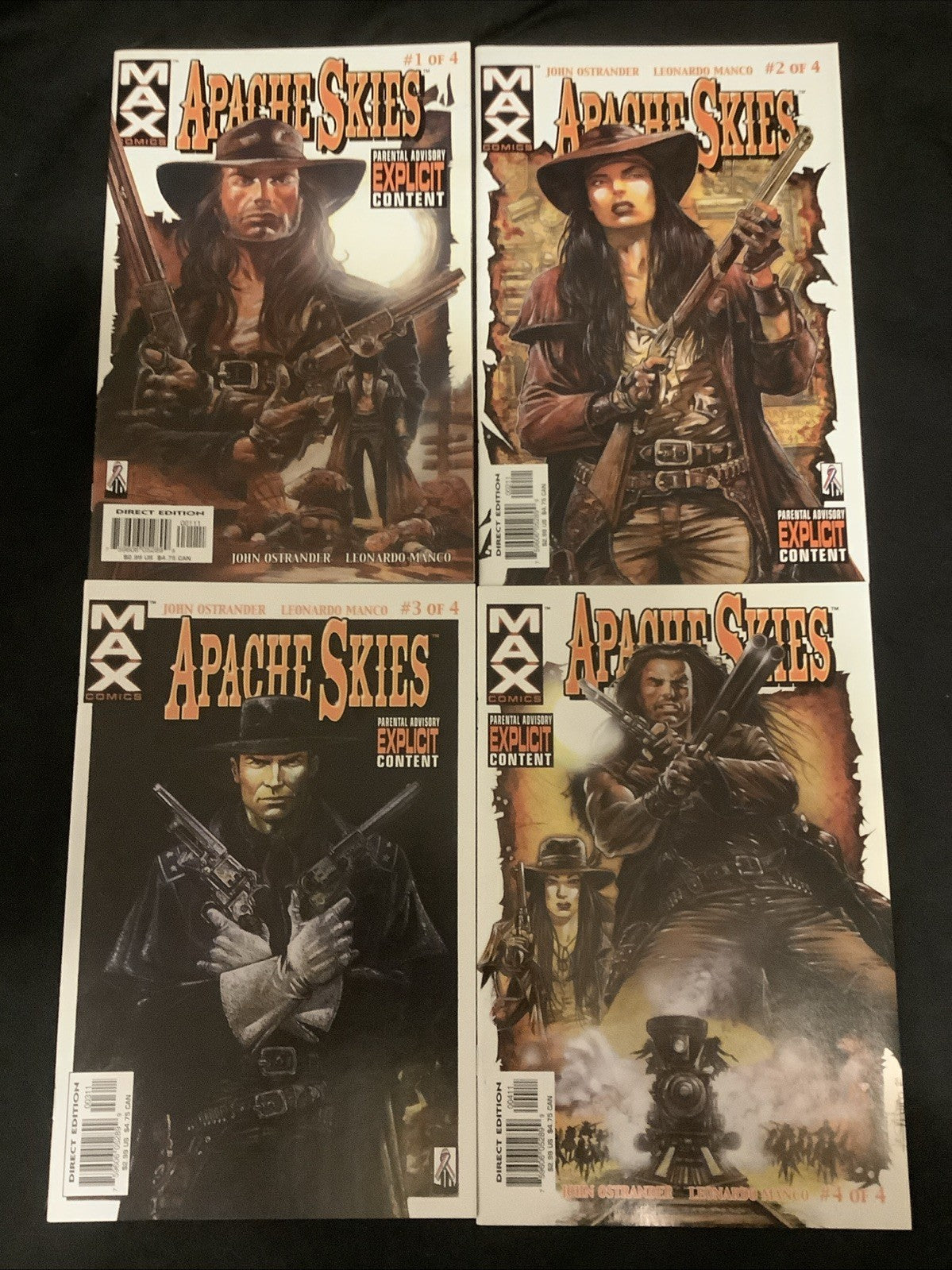 Apache Skies #1-4 Complete Comic Set, Marvel Comics, John Ostrander, 2002