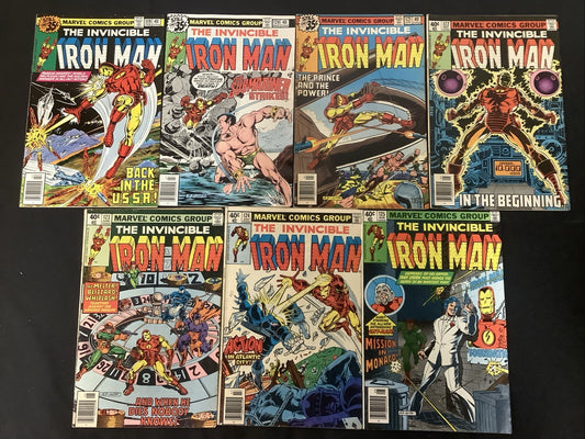 Iron Man #119-125 Comic Lot, Marvel Comics, 3rd App Scott Lang, Reader Copies