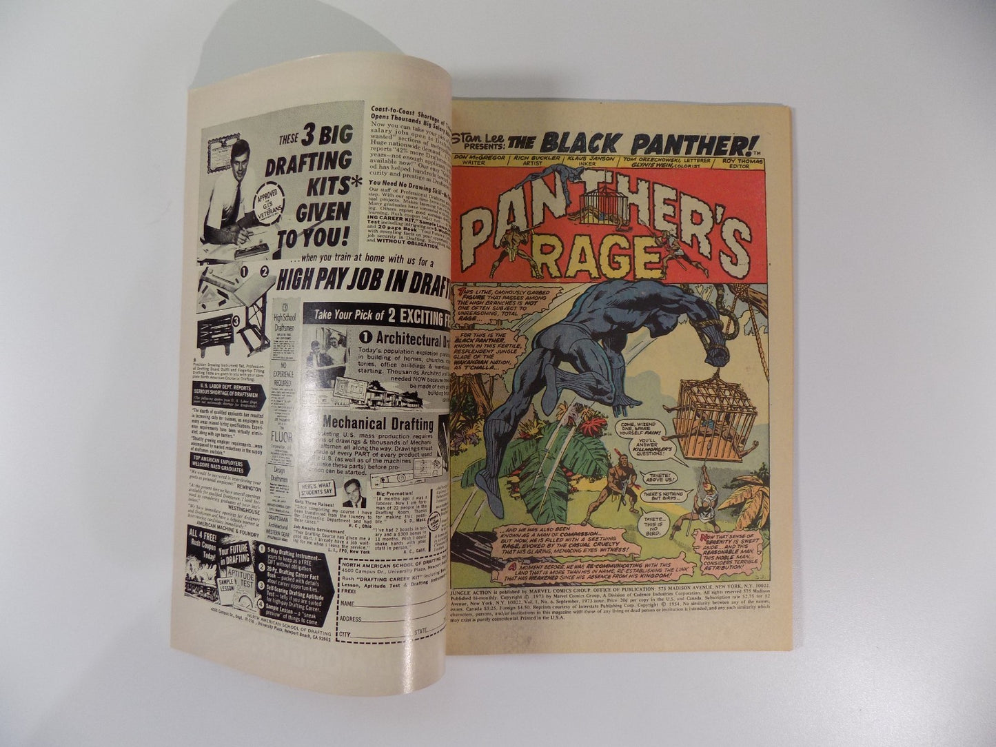 Jungle Action #6 Marvel Comic September 1973 Fine/Very Fine