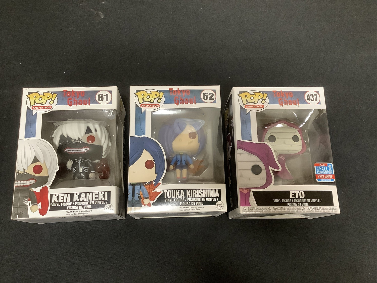 Tokyo Ghoul Funko Pop Lot, Eto Fall Convention 2018 Limited Exclusive, Unopened