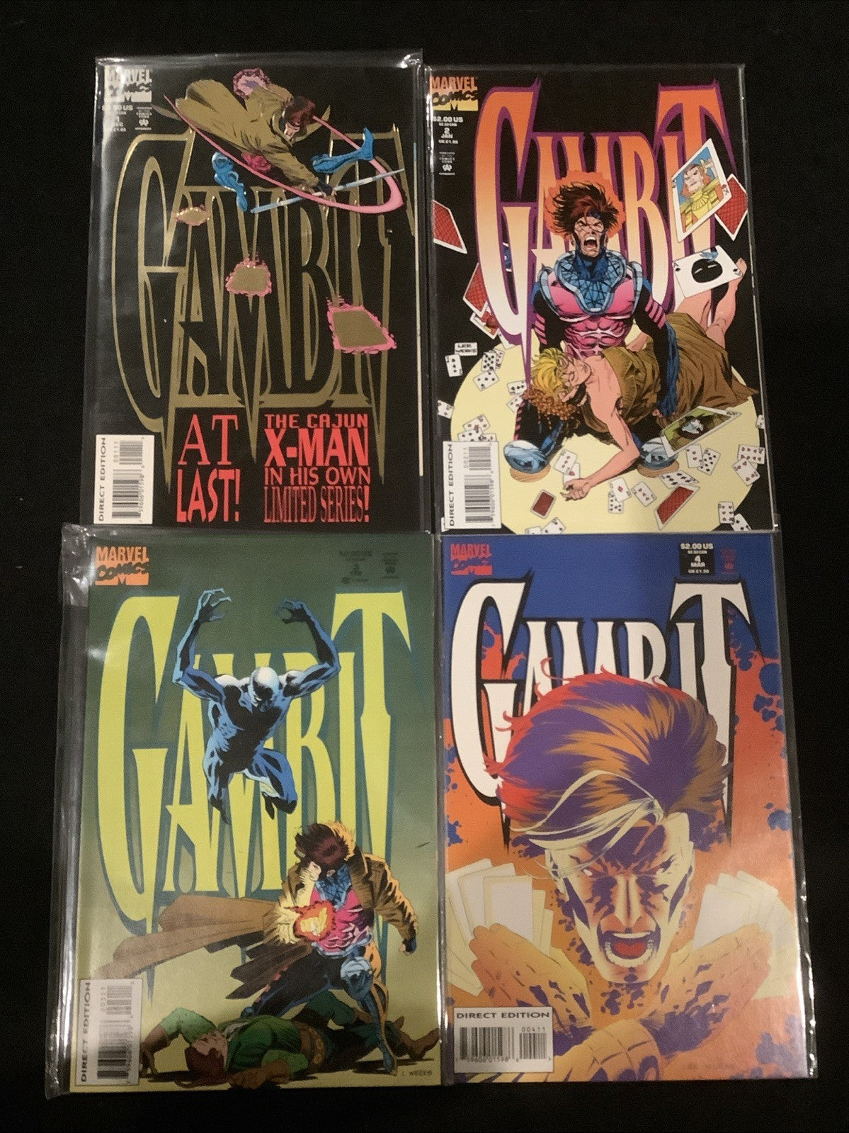 Gambit #1-4 Complete Comic Set, Marvel Comics, 1st Gambit Solo Title, 1993