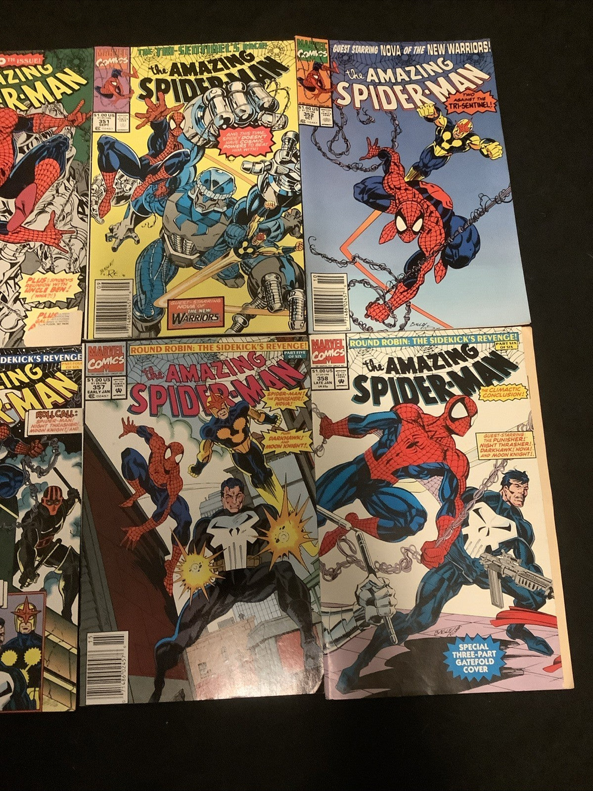 Amazing Spider-Man #334-358 Comic Lot, 1st App Cletus Kasidy, #341 Torn Page