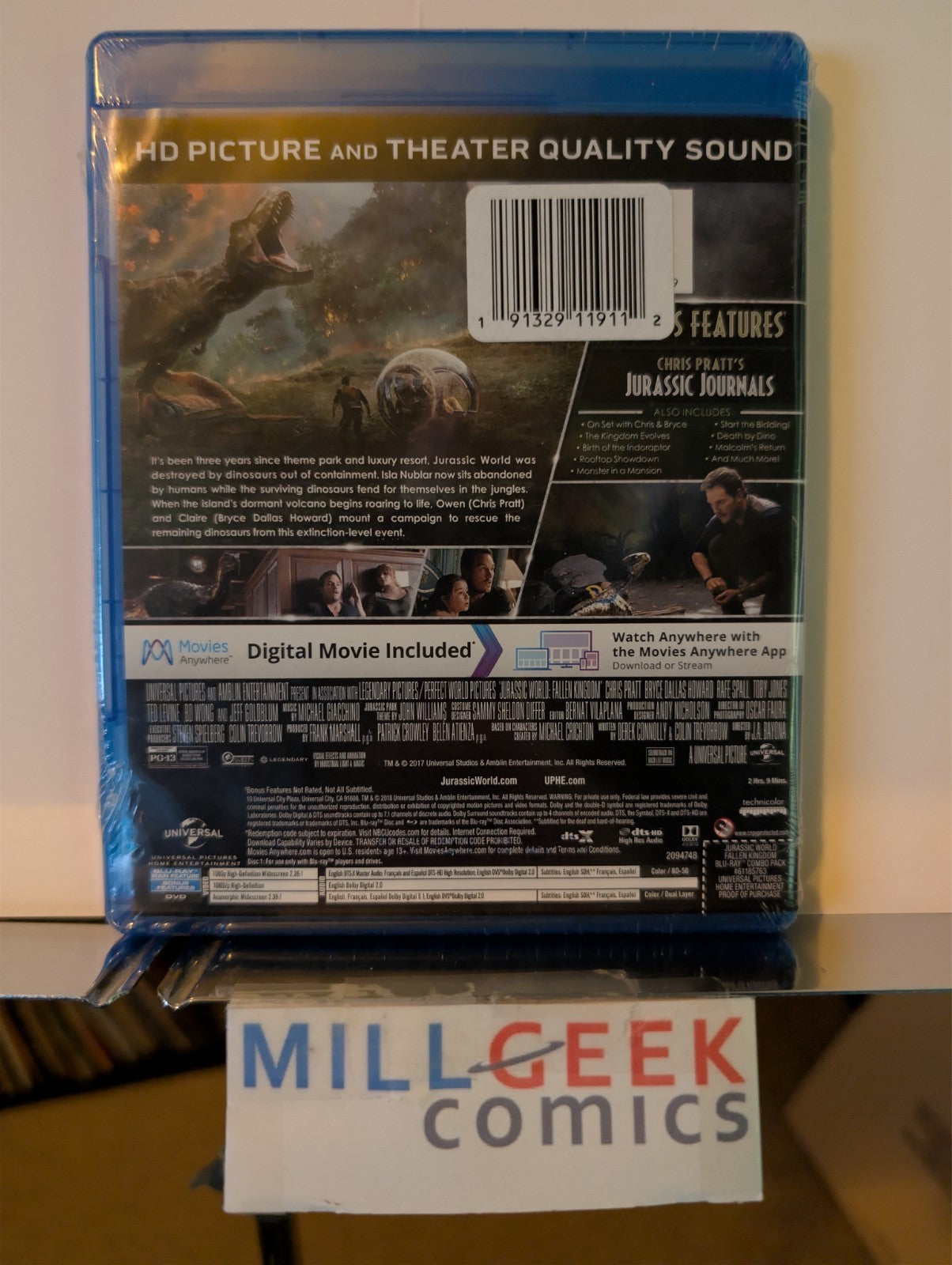 Jurassic World: Fallen Kingdom, Chris Pratt (Blu-ray) -JD