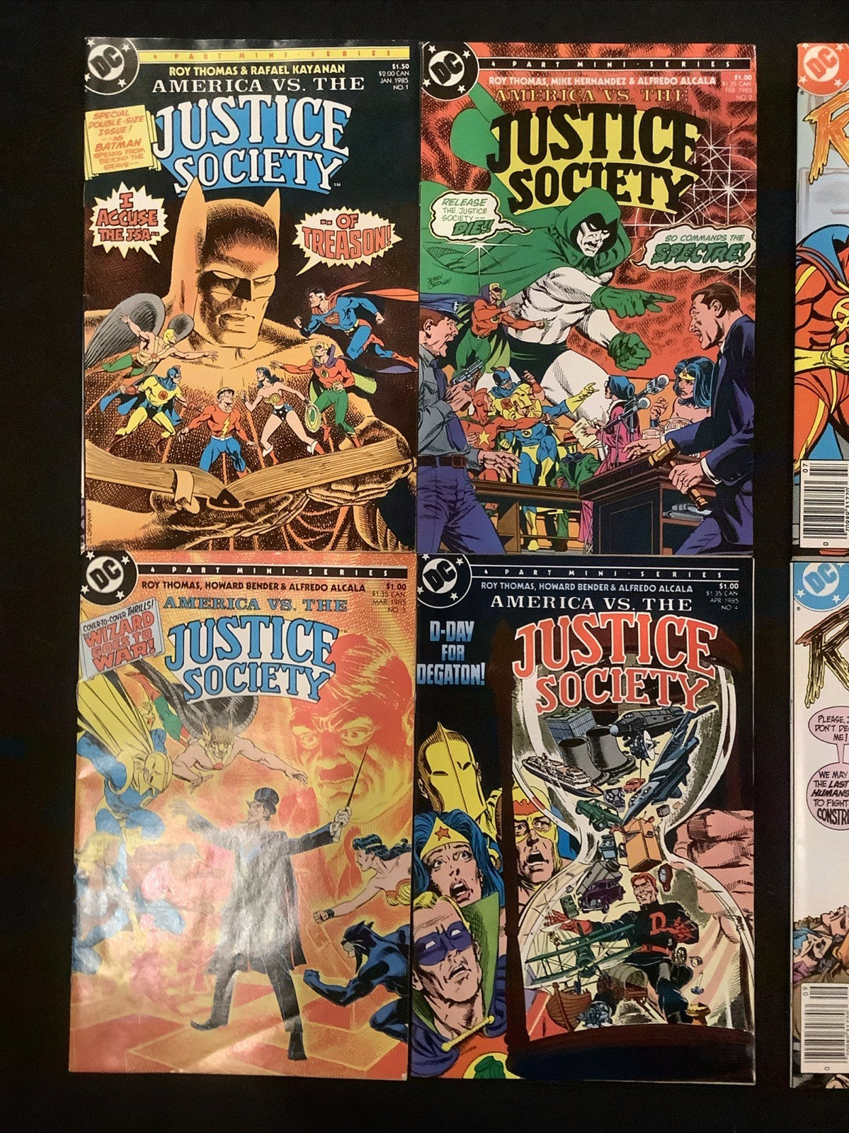 DC Comics 1985 Bundle: America Vs The JSA, Red Tornado, Shadow War Of Hawkman