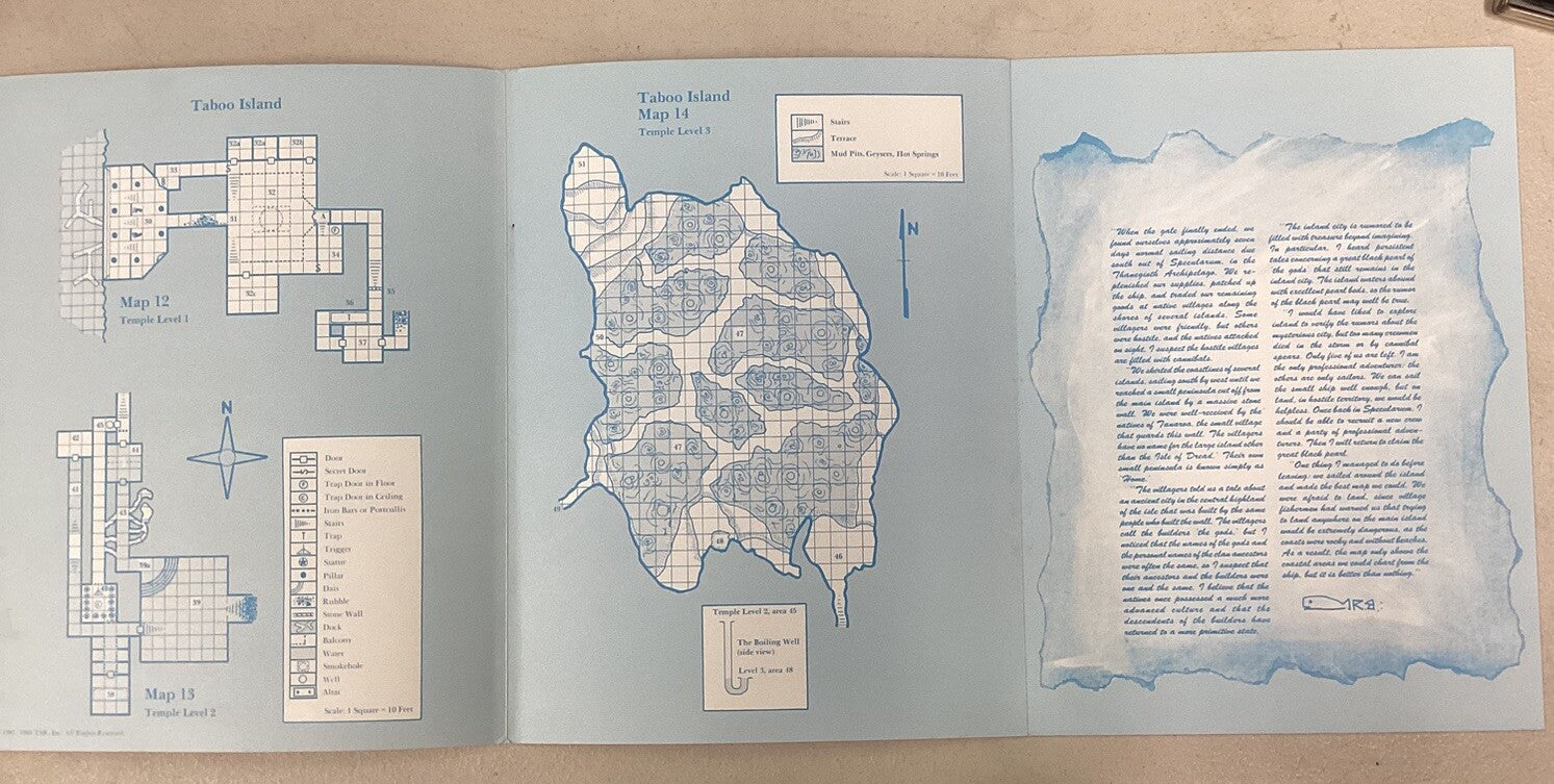D&D Module X1-The Isle of Dread (Orange)-Dungeons & Dragons-TSR 9043 With Map D2