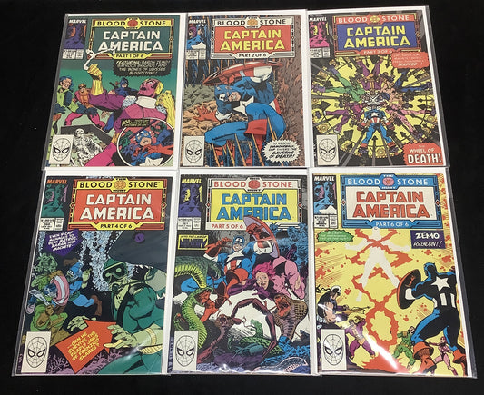 Captain America #357-362, Blood Stone Hunt, 1st App Crossbones, Marvel 1989