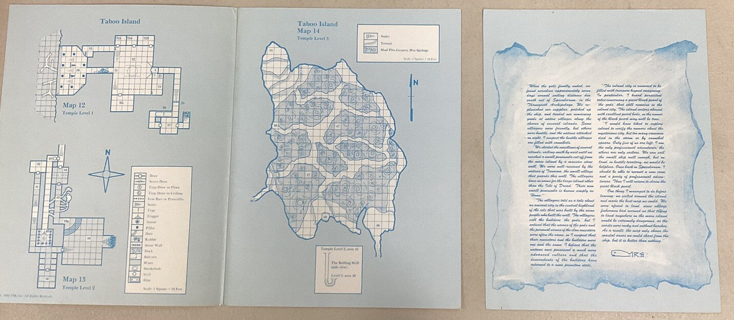 D&D Module X1-The Isle of Dread Orange -Dungeons & DragonsTSR 9043 4th Print D3