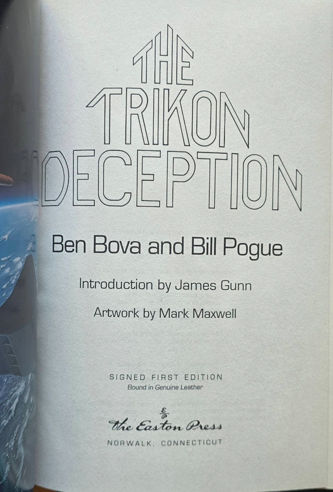 The Trikon Deception By Ben Bova & Bill Pogue (SIGNED, 1st Ed 1992)  Easton - JD