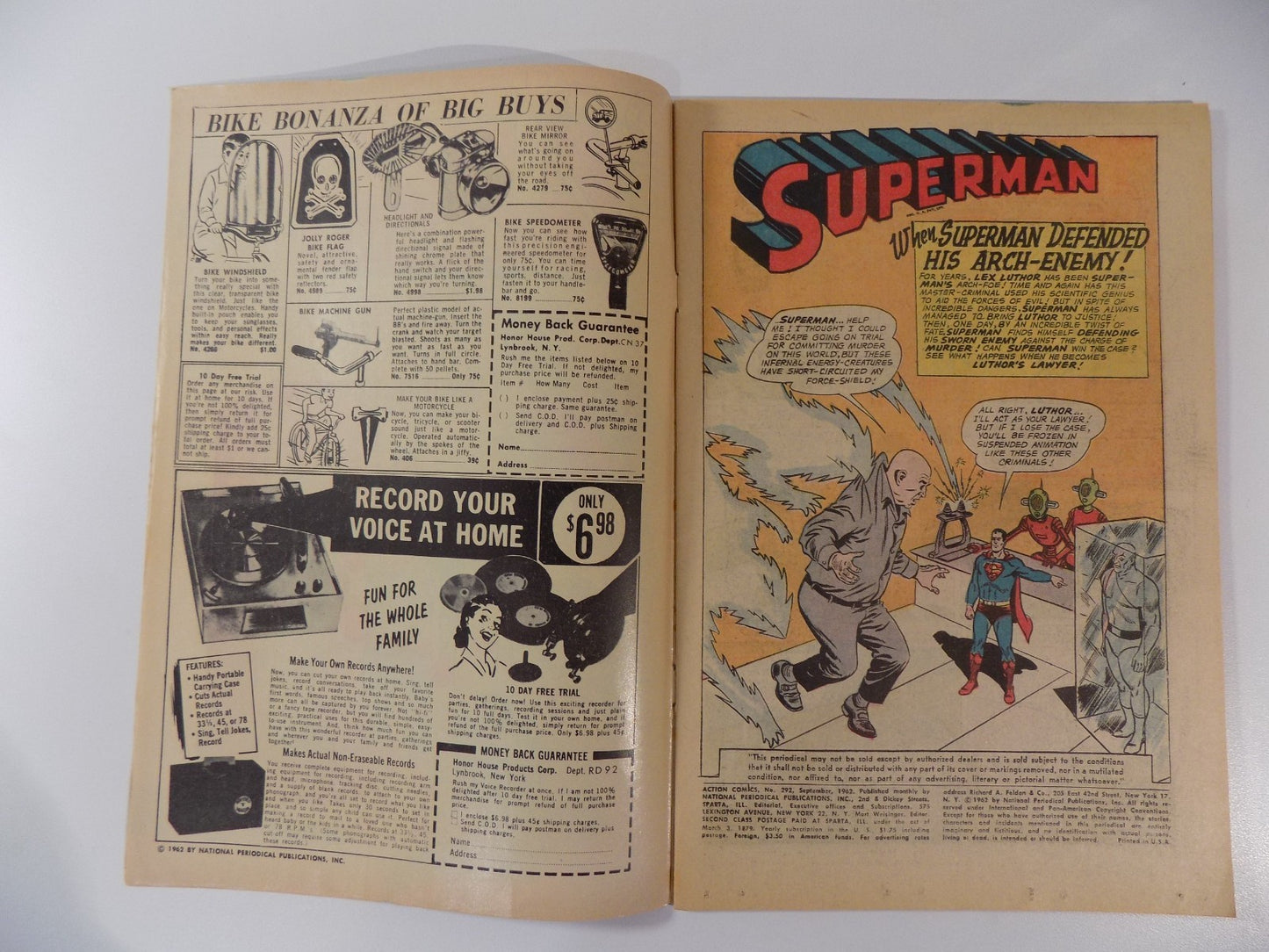 Action #292 DC Comic September 1962 Fine+