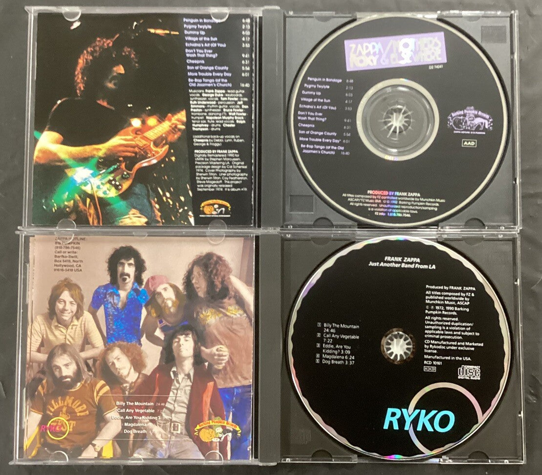 Frank Zappa 4 CD Lot FZ3 (Roxy & Elsewhere, One Size Fits All, Like New)-JD