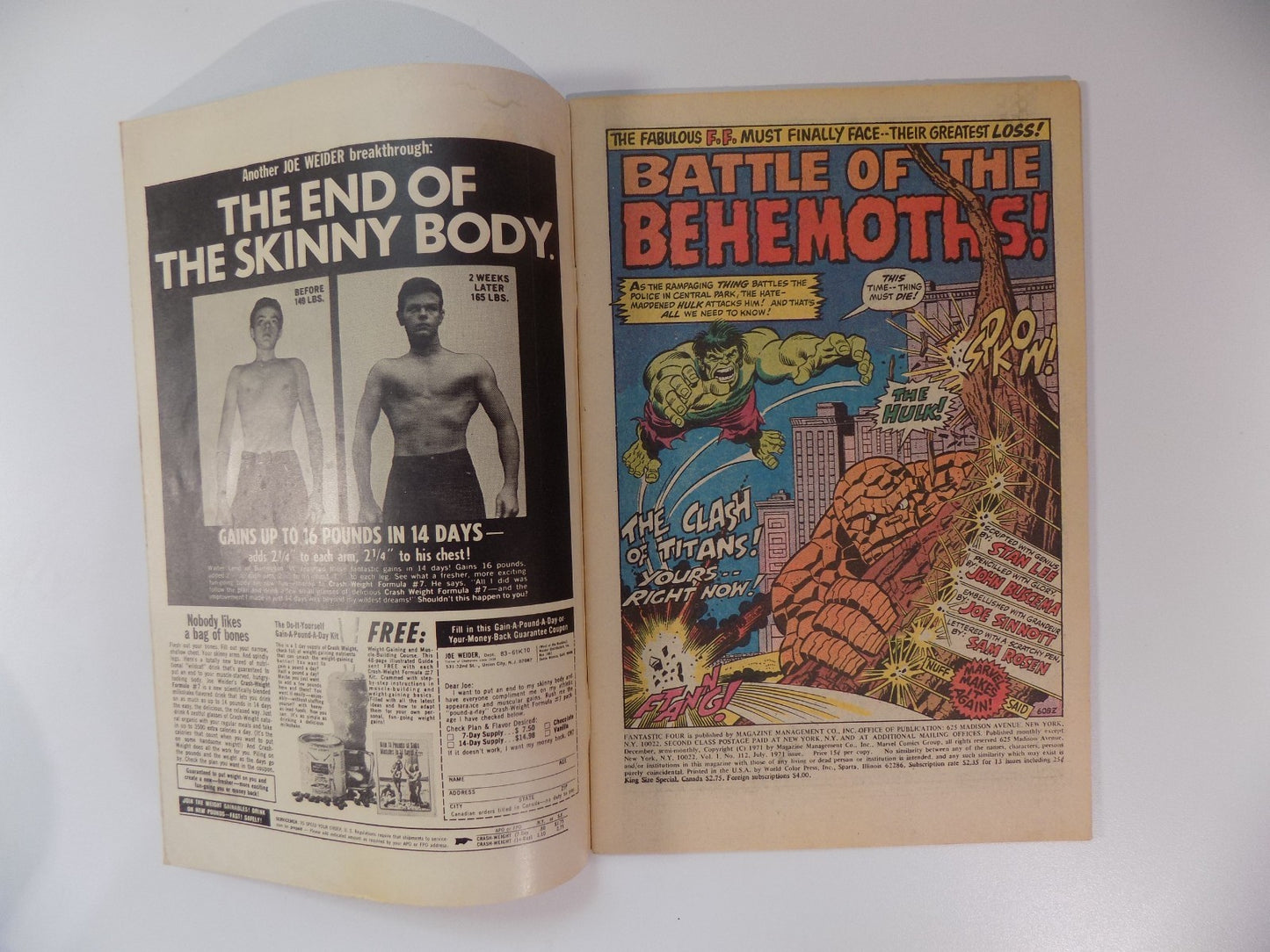 Fantastic Four #112 Marvel Comic July 1971 Fine-