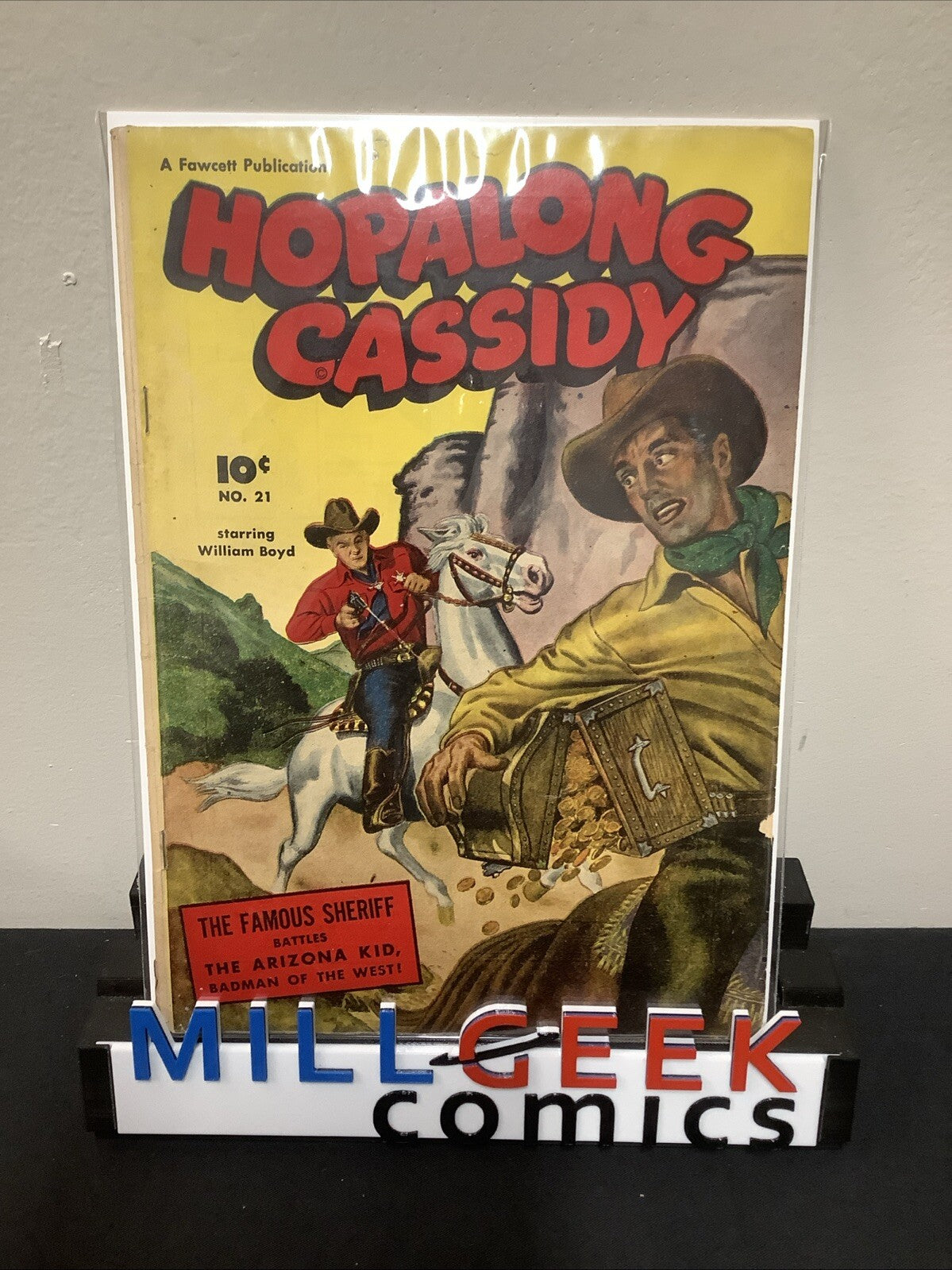 Hopalong Cassidy #21 (1948) VG (4.0) 1” Spine Split, 1/8” Spine Roll, Fawcett