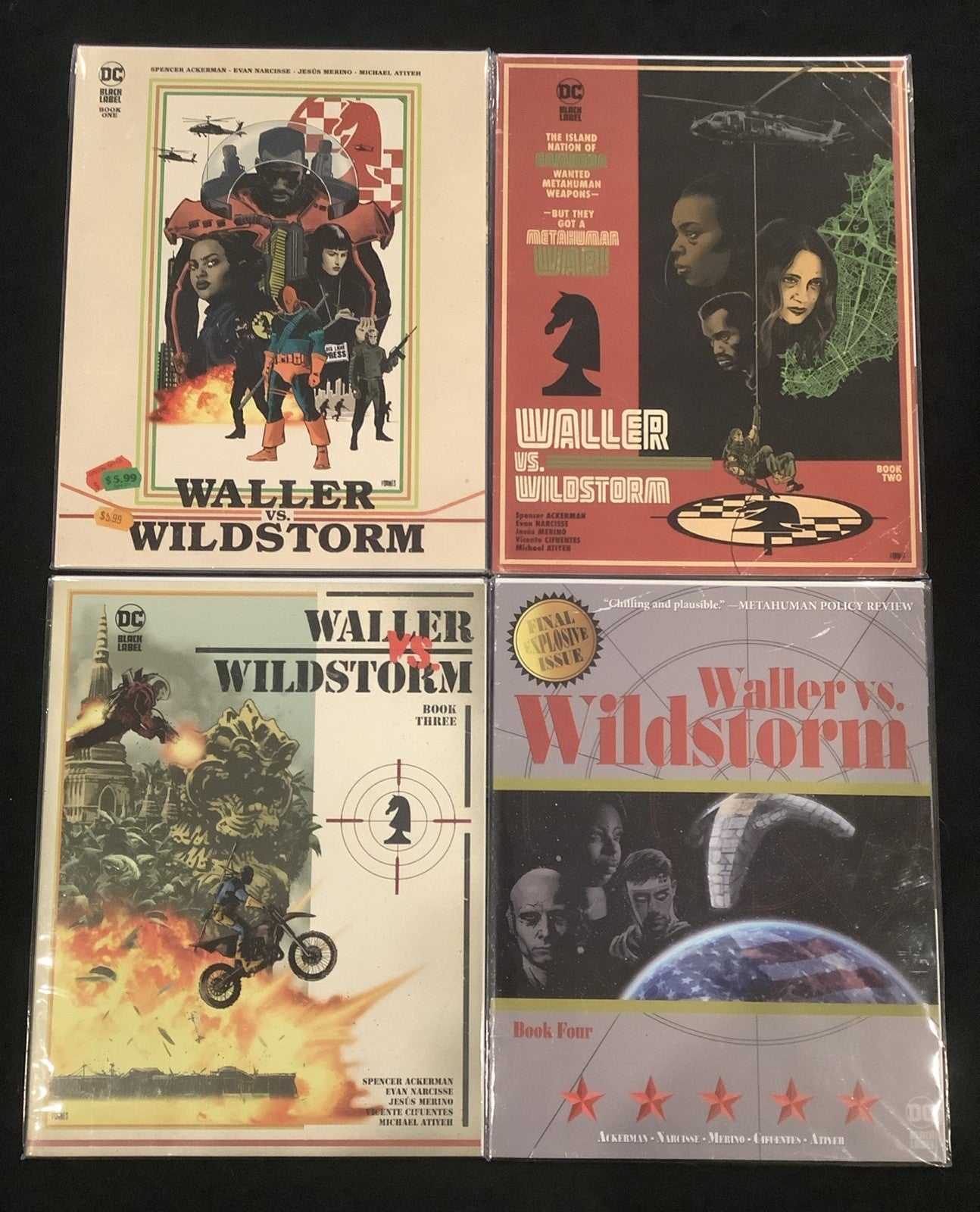 Waller vs Wildstorm Complete Set #1-4 Complete Comic Set, DC Black Label, 2023