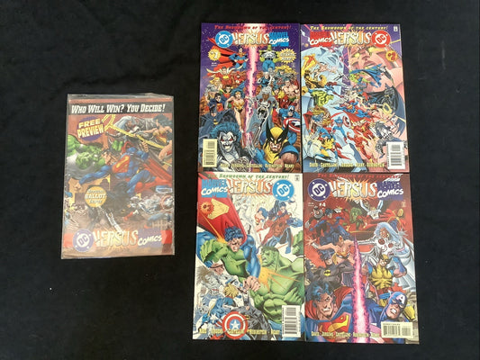 Marvel Vs DC #1-4 + Preview Complete Comic Set, W/ Trading Cards, No Ballot