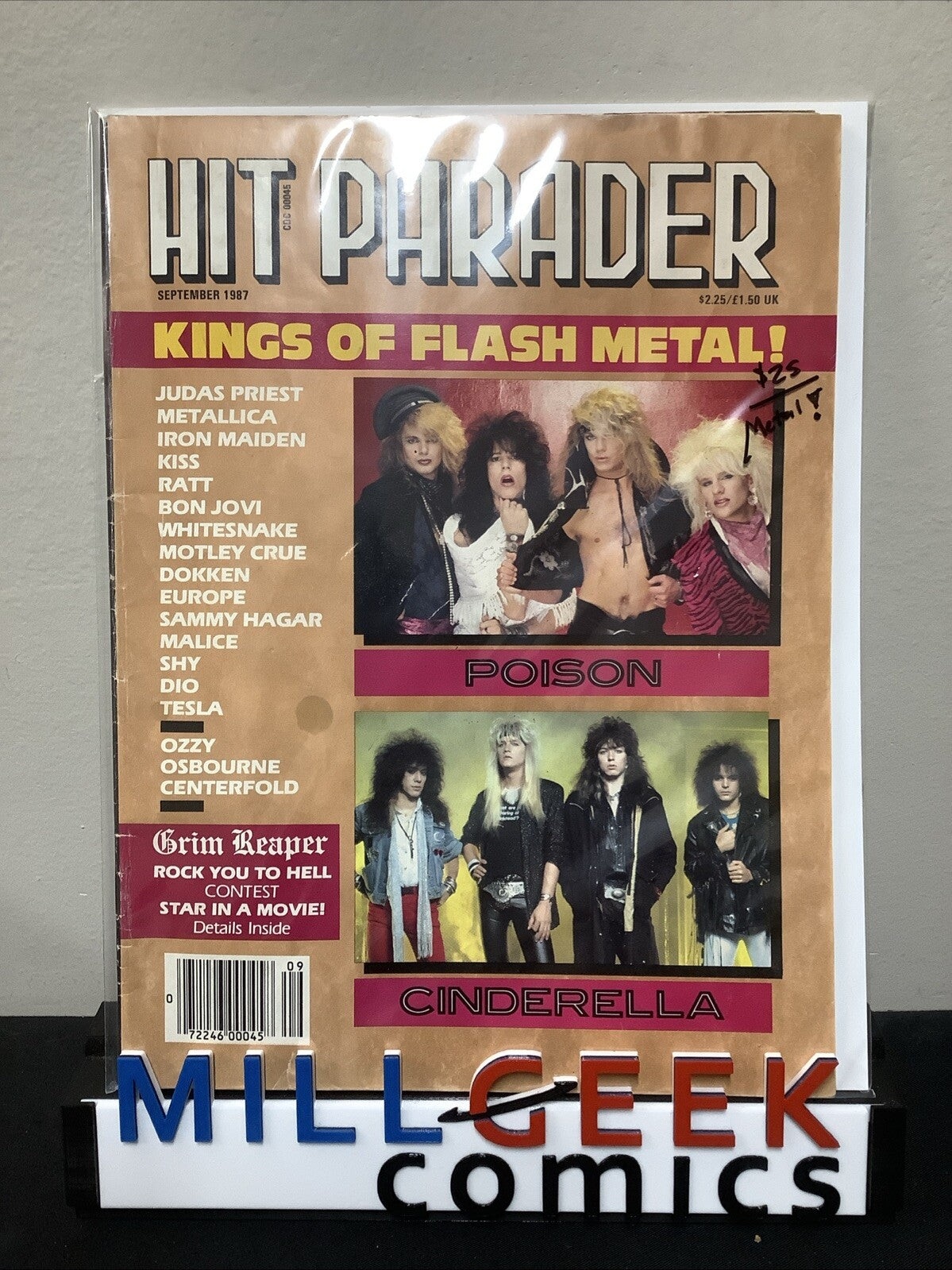 Hit Parader (September 1987) Heavy Metal, Ozzy Osborne Centerfold Poster
