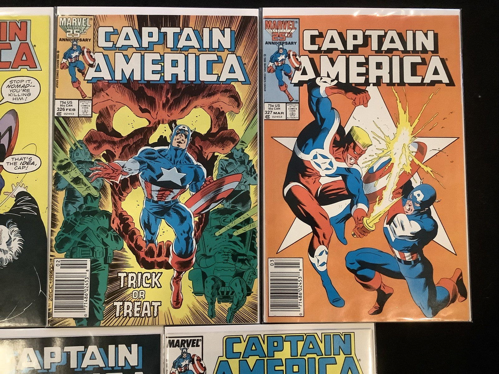 Captain America #324-330 Comic Lot, Marvel Comics, Mark Gruenwald, 1987