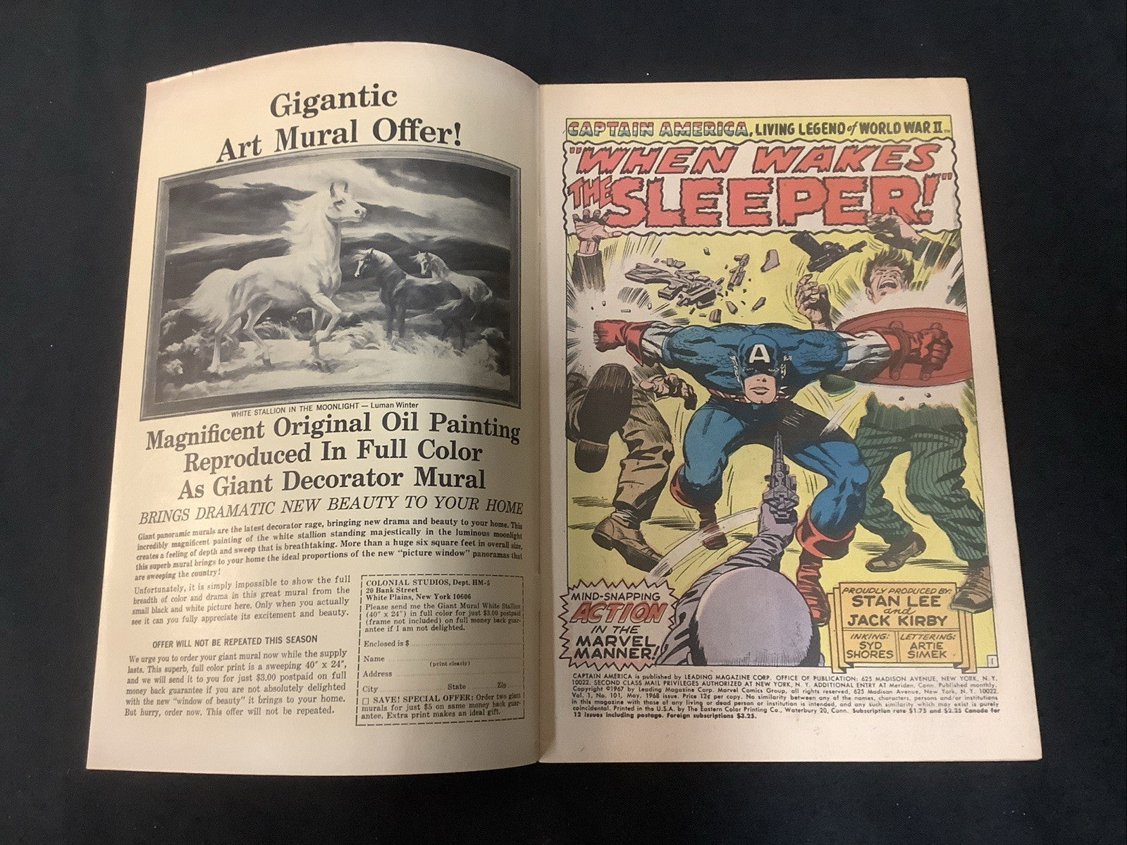 Captain America #101 (Marvel Comics May 1968) VF (8.0) When Wakes The Sleeper