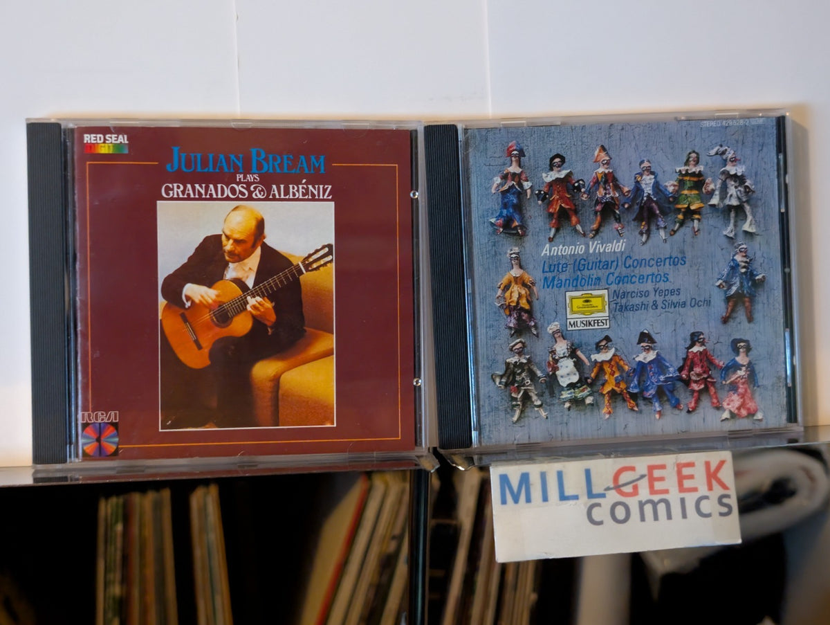 Julian Bream play Granados & Albeniz / Vivaldi Lute Concertos, 2 CD lot -JD