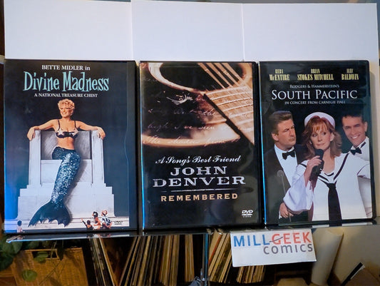 Divine Madness / John Denver Remembered / South Pacific (DVD) Like New -JD