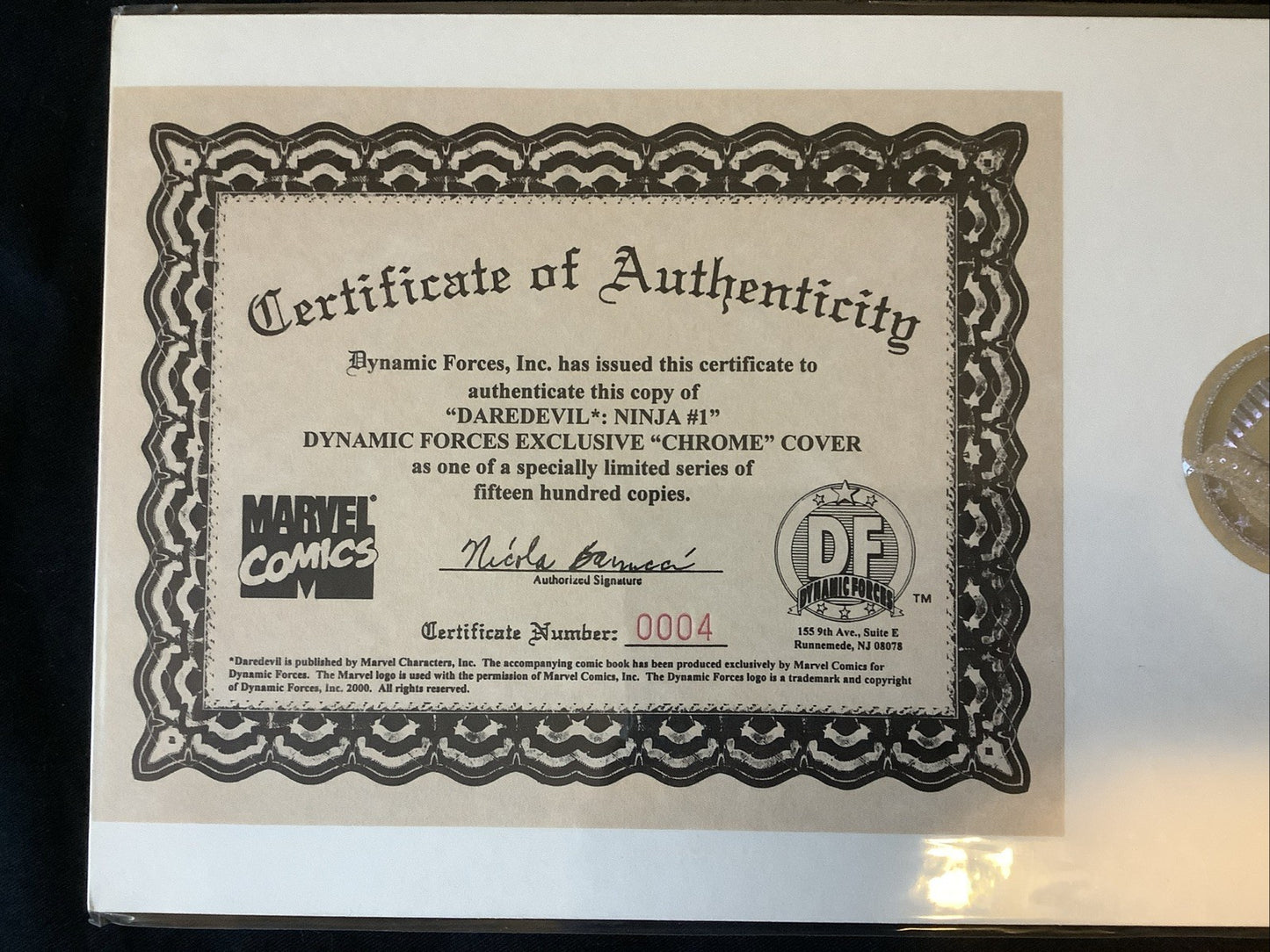 Daredevil: Ninja #1-3 + #1 Dynamic Forces Cover Complete Comic Set, W/ COA