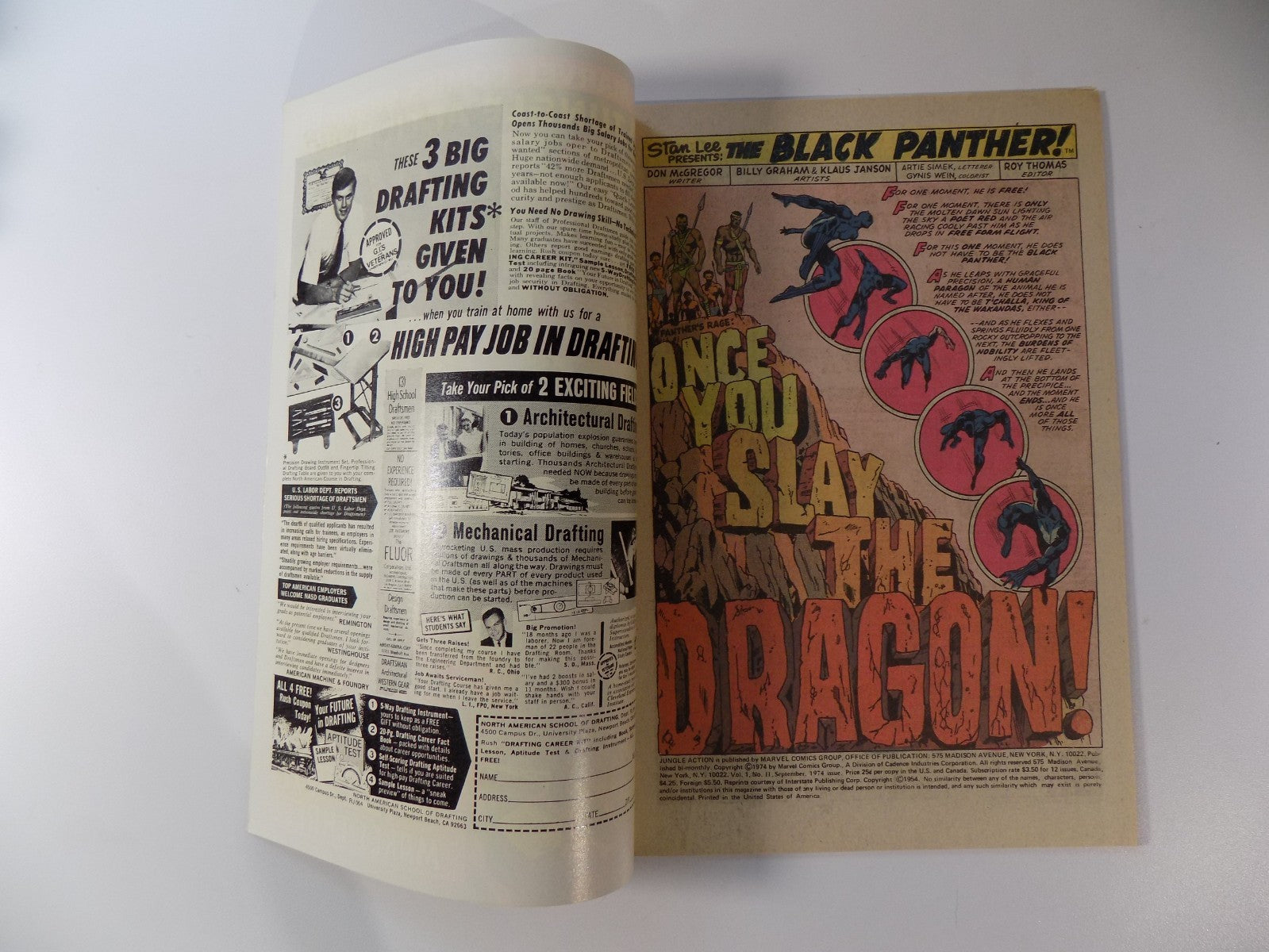 Jungle Action #11 Marvel Comic September 1974 Very Fine+