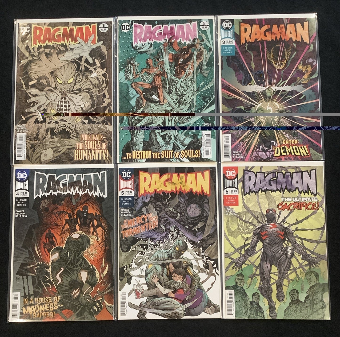Ragman #1-6 Complete Comic Set, DC Comics, Fawkes/Miranda/De La Cruz, 2017