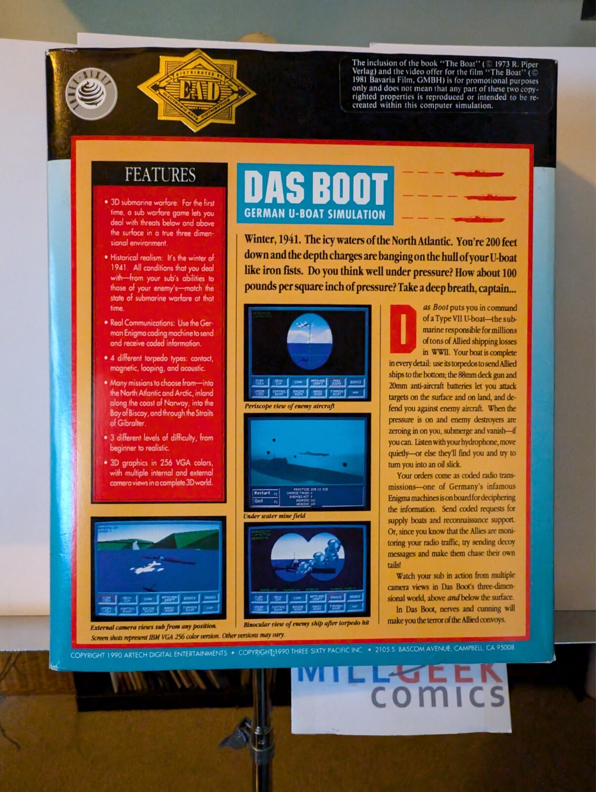 Das Boot, German U-Boat Simulation Amiga Big Box Complete JD
