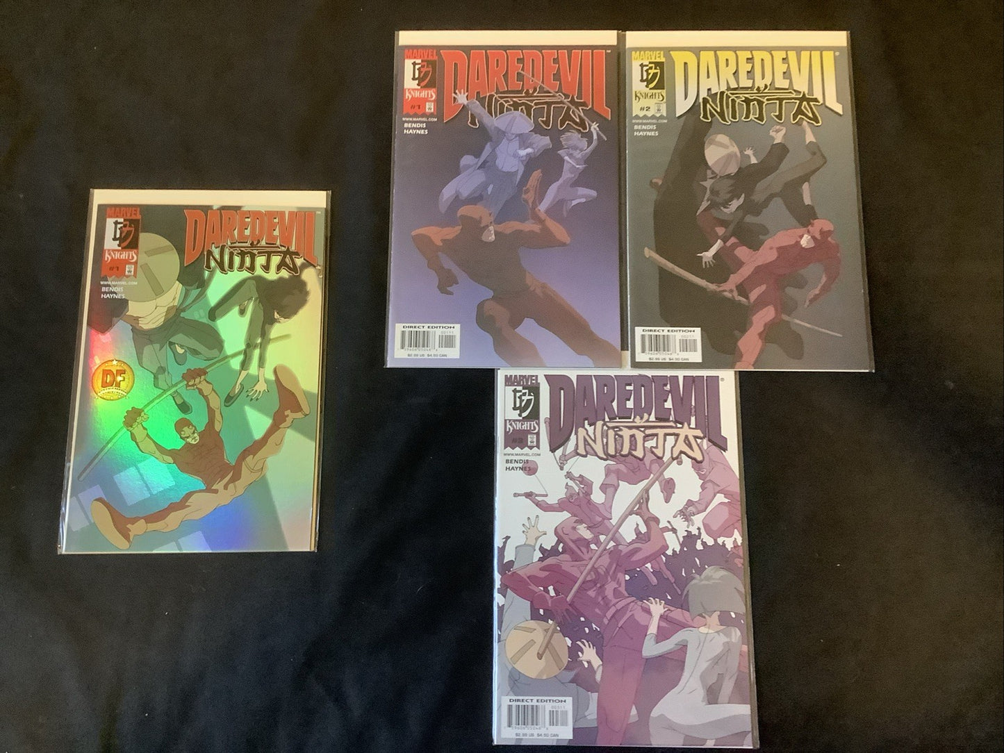 Daredevil: Ninja #1-3 + #1 Dynamic Forces Cover Complete Comic Set, W/ COA