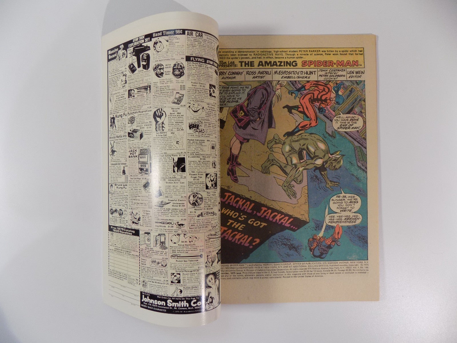 Amazing Spider-Man #148 Marvel Comic September 1975 Very Fine+