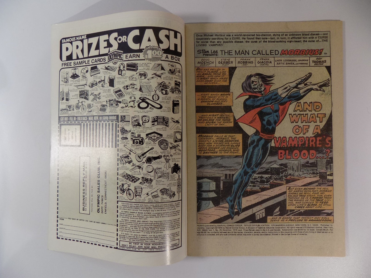 Adventure Into Fear #25 Marvel Comic December 1974 Near Mint-