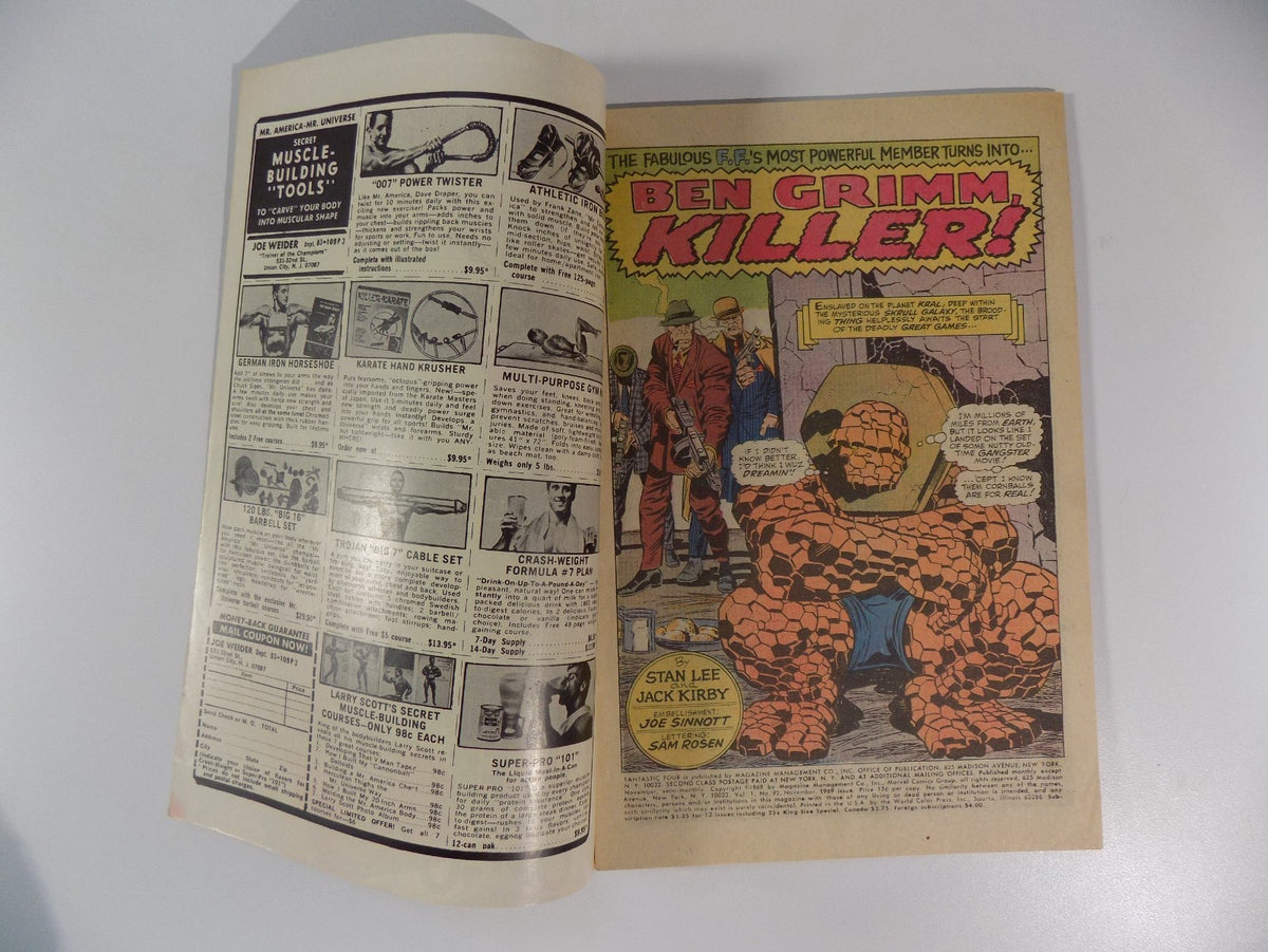 Fantastic Four #92 Marvel Comic November 1969 Very Fine