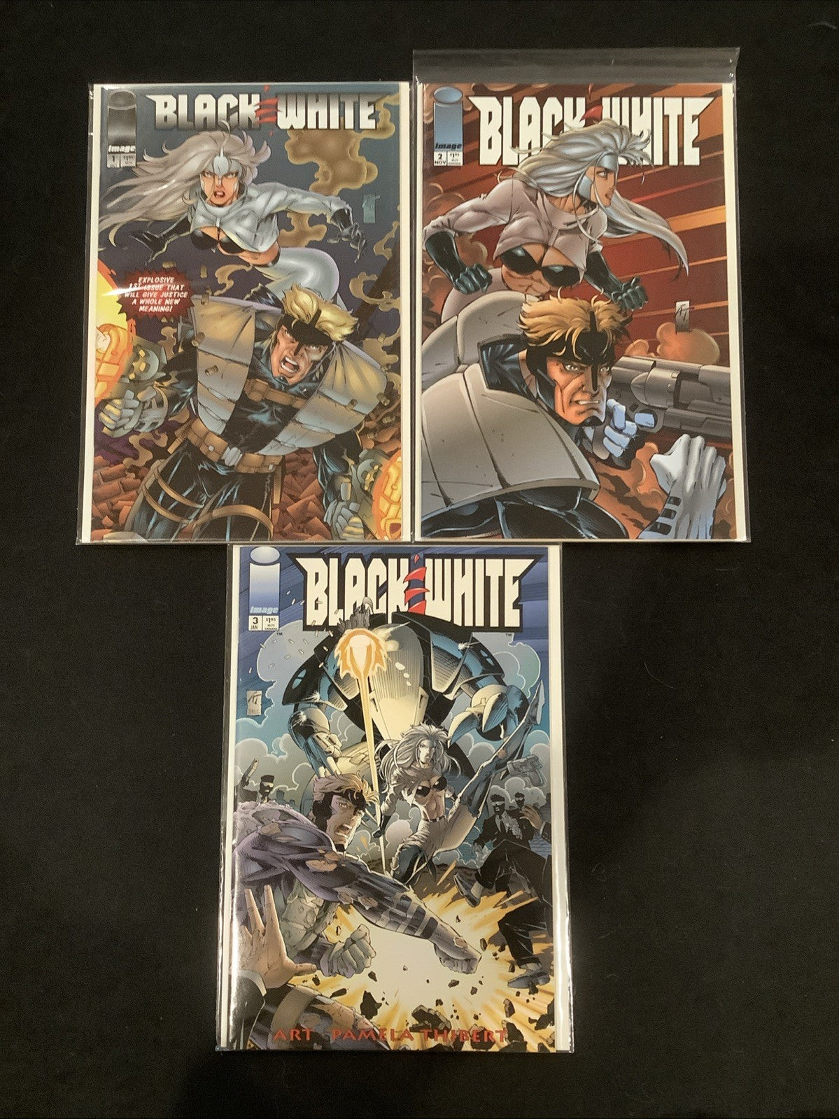 Black & White #1-3 Complete Comic Set, Image Comics, Art And Pamela Thibert