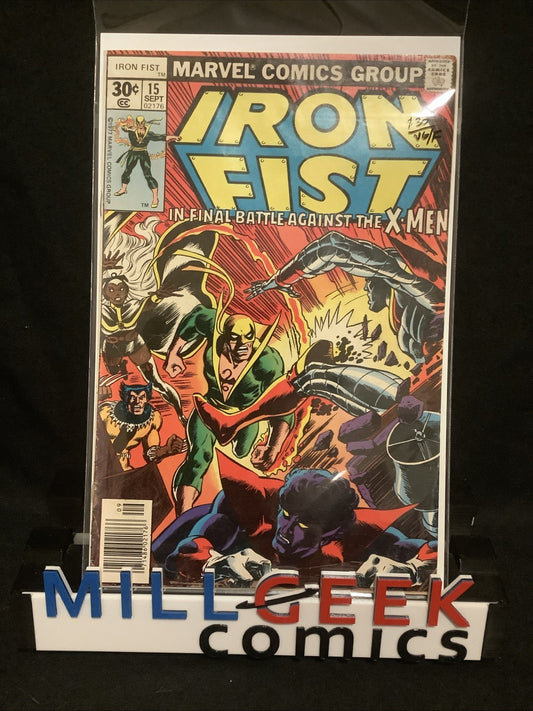 Iron Fist #15 (Marvel Comics September 1977) 5.0 (VG/F) Iron Fist Vs The X-Men