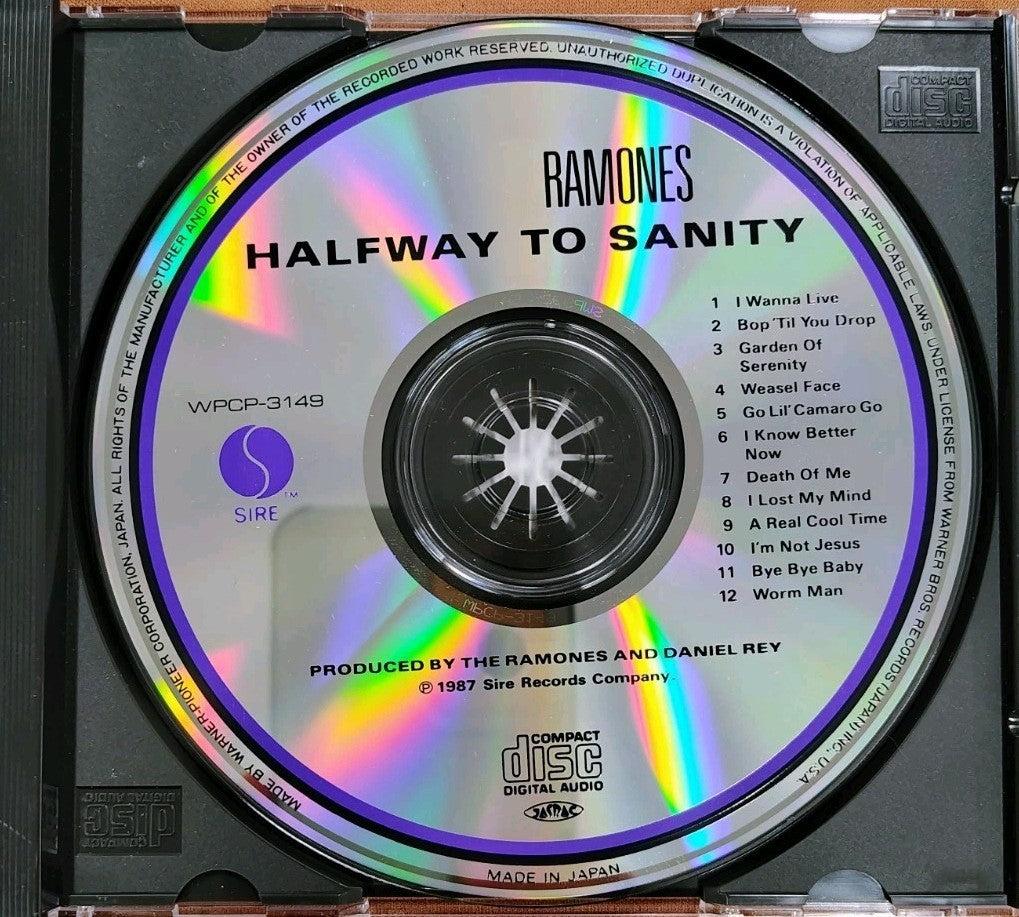 Ramones LIKE NEW CD "Halfway To Sanity" Japan OBI (1987) JD