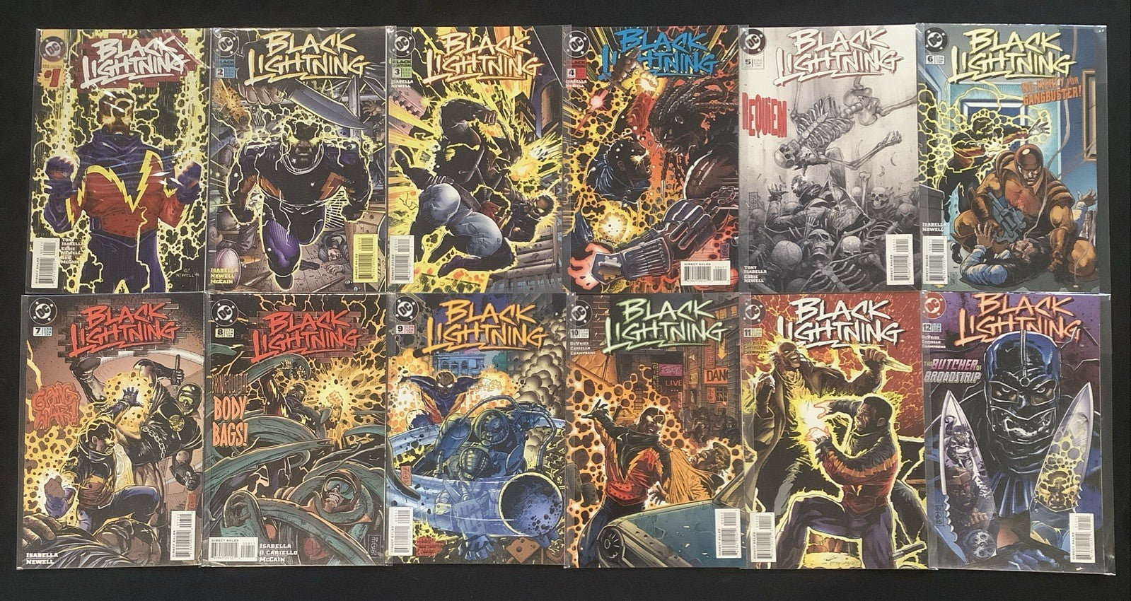 Black Lightning #1-12 Comic Lot, DC Comics, Tony Isabella/Eddie Newell, 1995