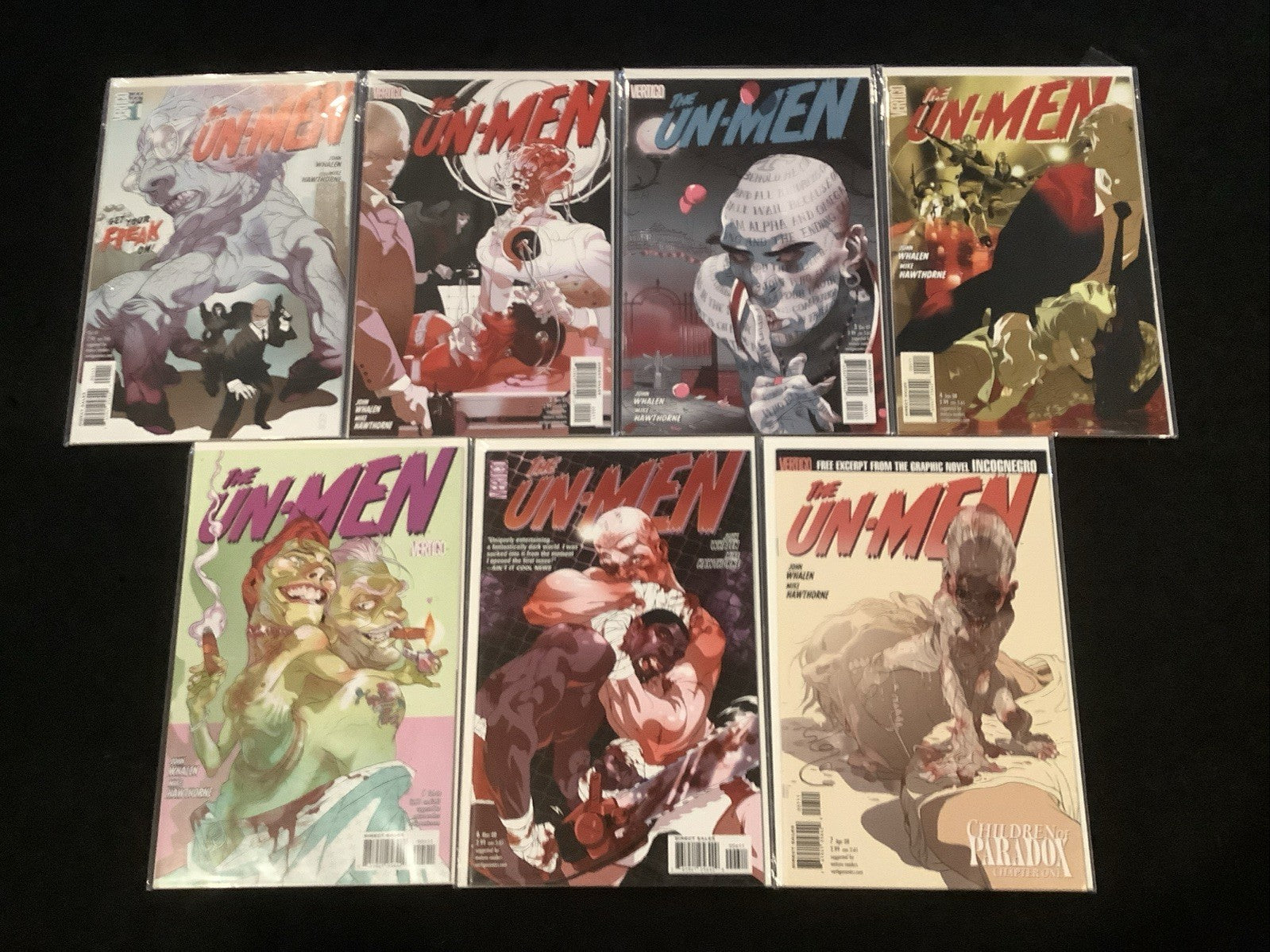 Un-Men #1-7 Comic Lot, DC Comics/Vertigo, John Whalen/Mike Hawthorne, 2007