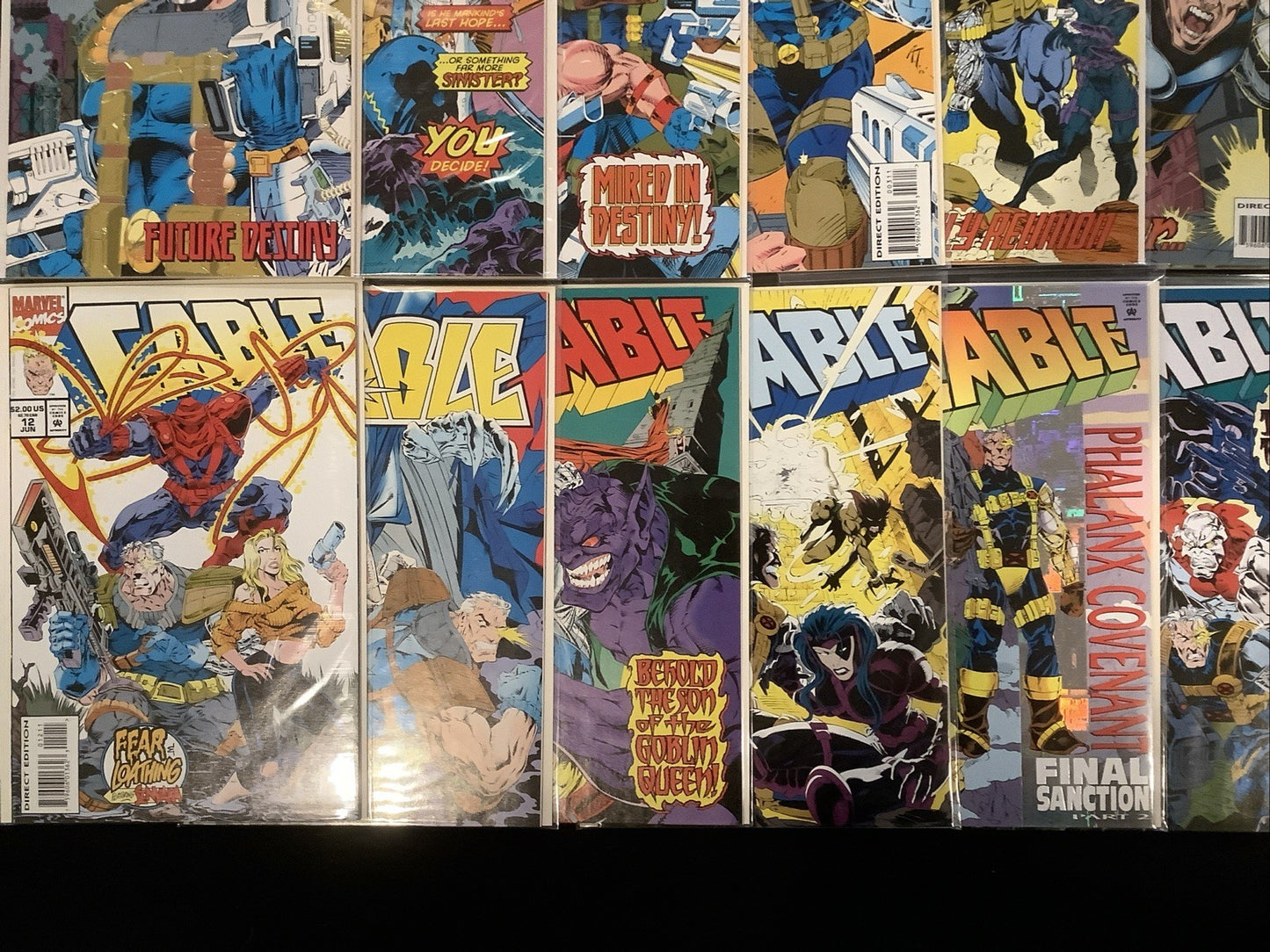 Cable #1-23 & #-1 Comic Lot, Marvel Comics, Gold Embossed Cover, 1st App Marrow