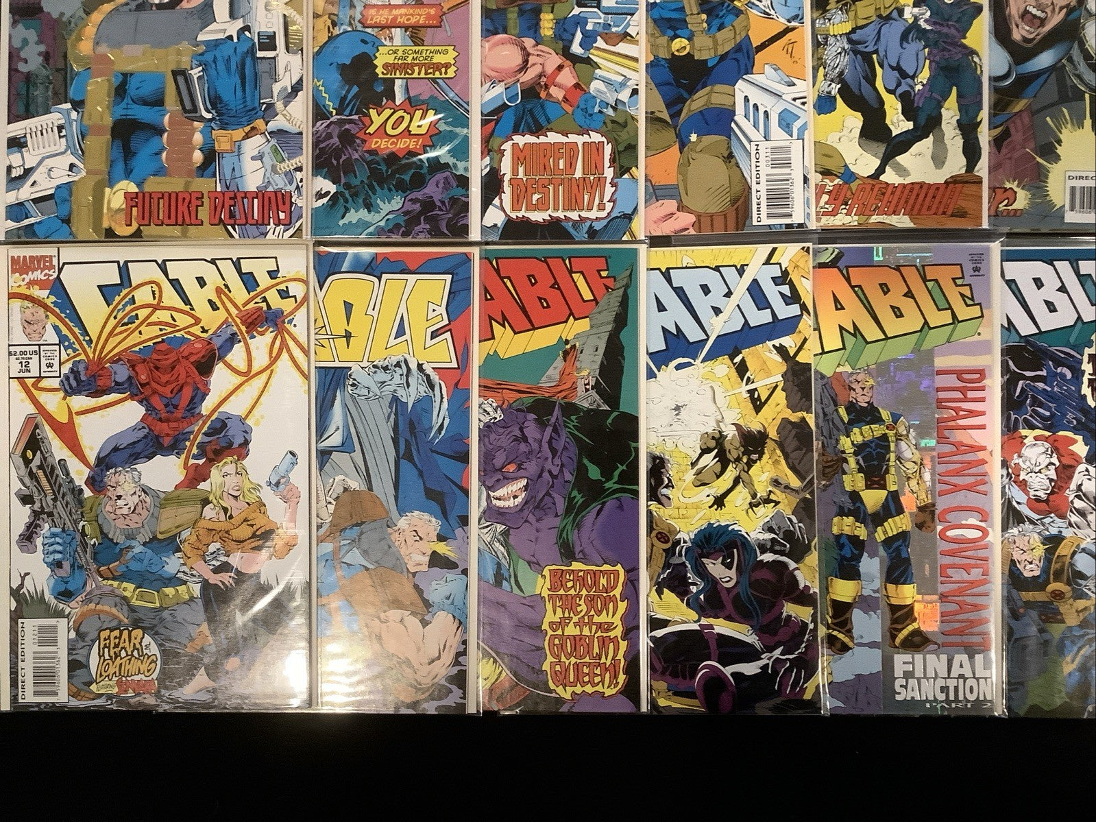 Cable #1-23 & #-1 Comic Lot, Marvel Comics, Gold Embossed Cover, 1st App Marrow