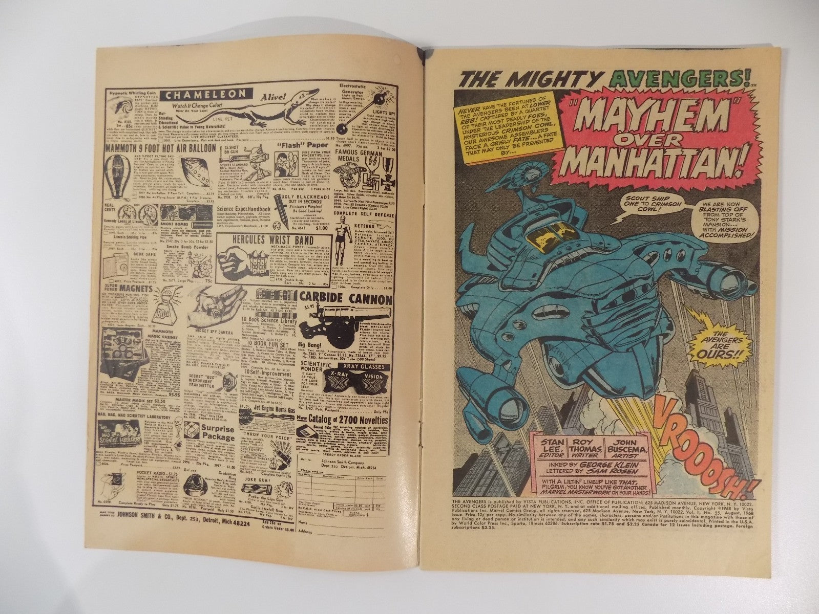 Avengers #55 Marvel Comic August 1968 Fine+