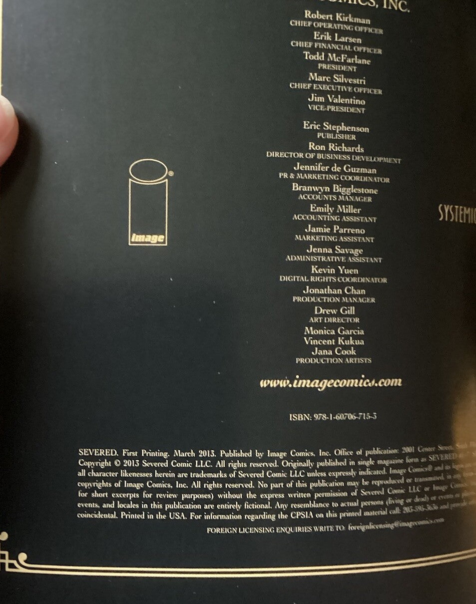 Severed [PB, First Print] Scott Snyder; Scott Tuft, Attila Futaki Image Comics