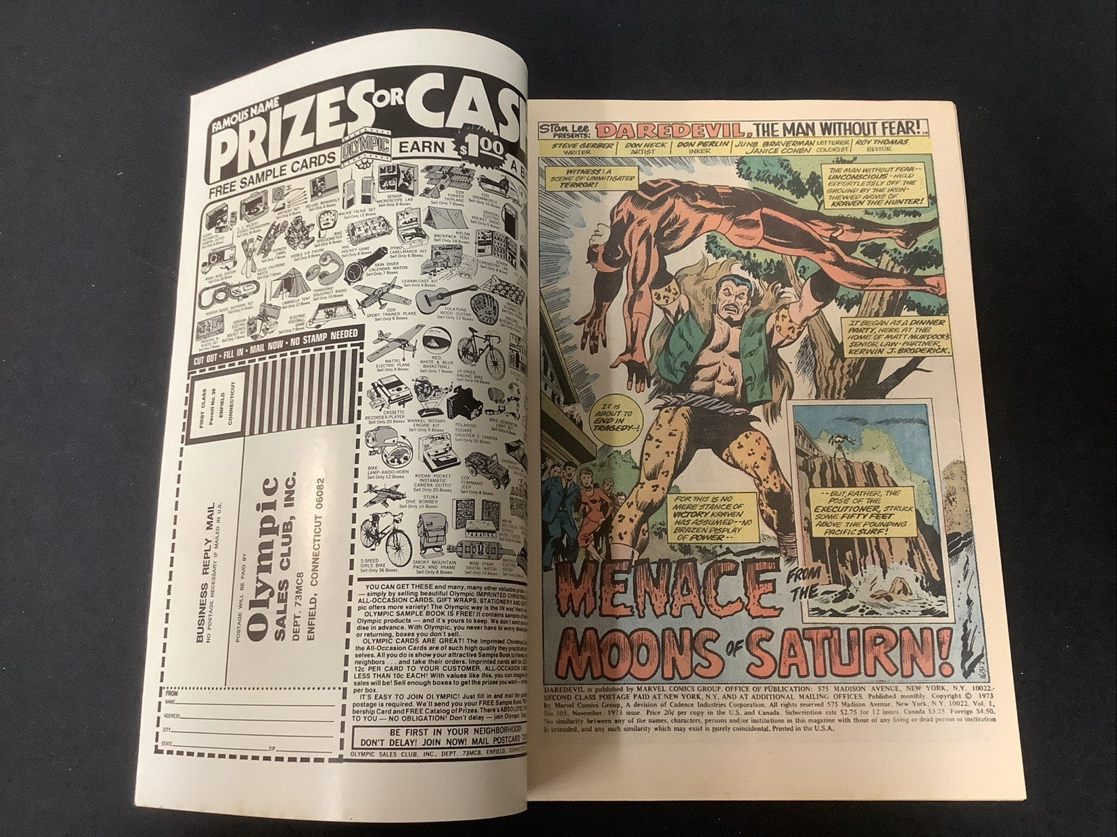 Daredevil #105 (Marvel Comics November 1973) VF (8.0) Cover + Origin Moondragon