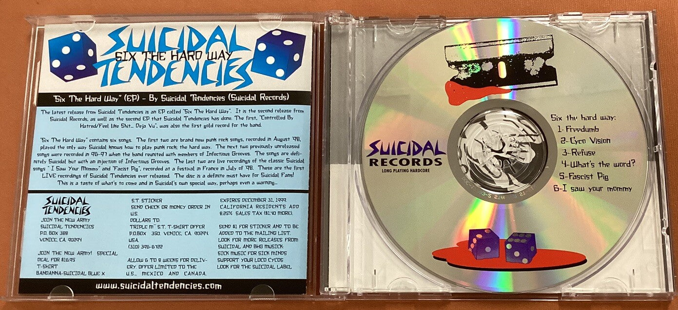 Suicidal Tendencies, Six The Hard Way (CD, 1998, Like New) -JD