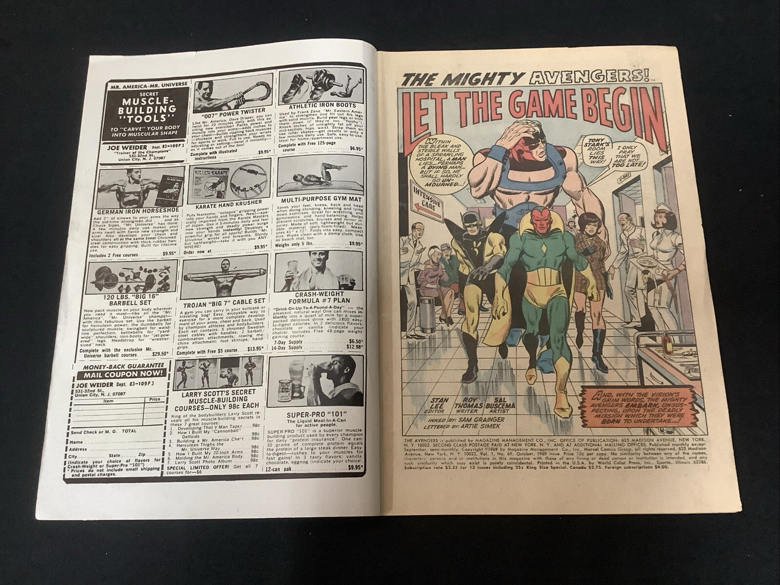 Avengers #69 (1969) VG+ (4.5) Sal Buscema/Roy Thompson 1st App Squadron Sinister