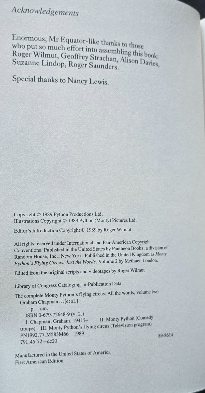 The Complete Monty Python's Flying Circus ALL THE WORDS Box Set (1989, JD)