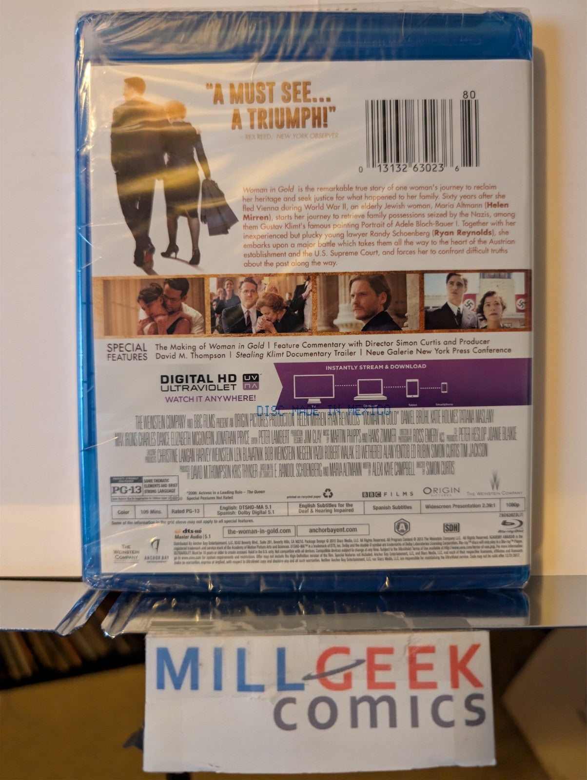 Woman in Gold, Helen Mirren & Ryan Reynolds (Blu-Ray) Brand New SEALED -JD