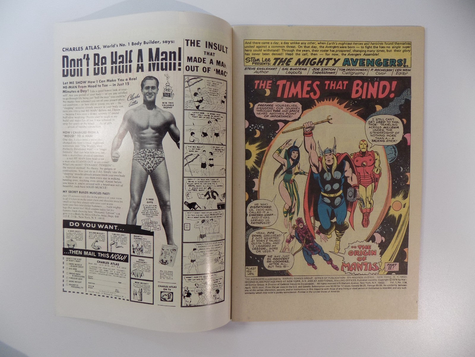Avengers #134 Marvel Comic April 1975 Very Fine+