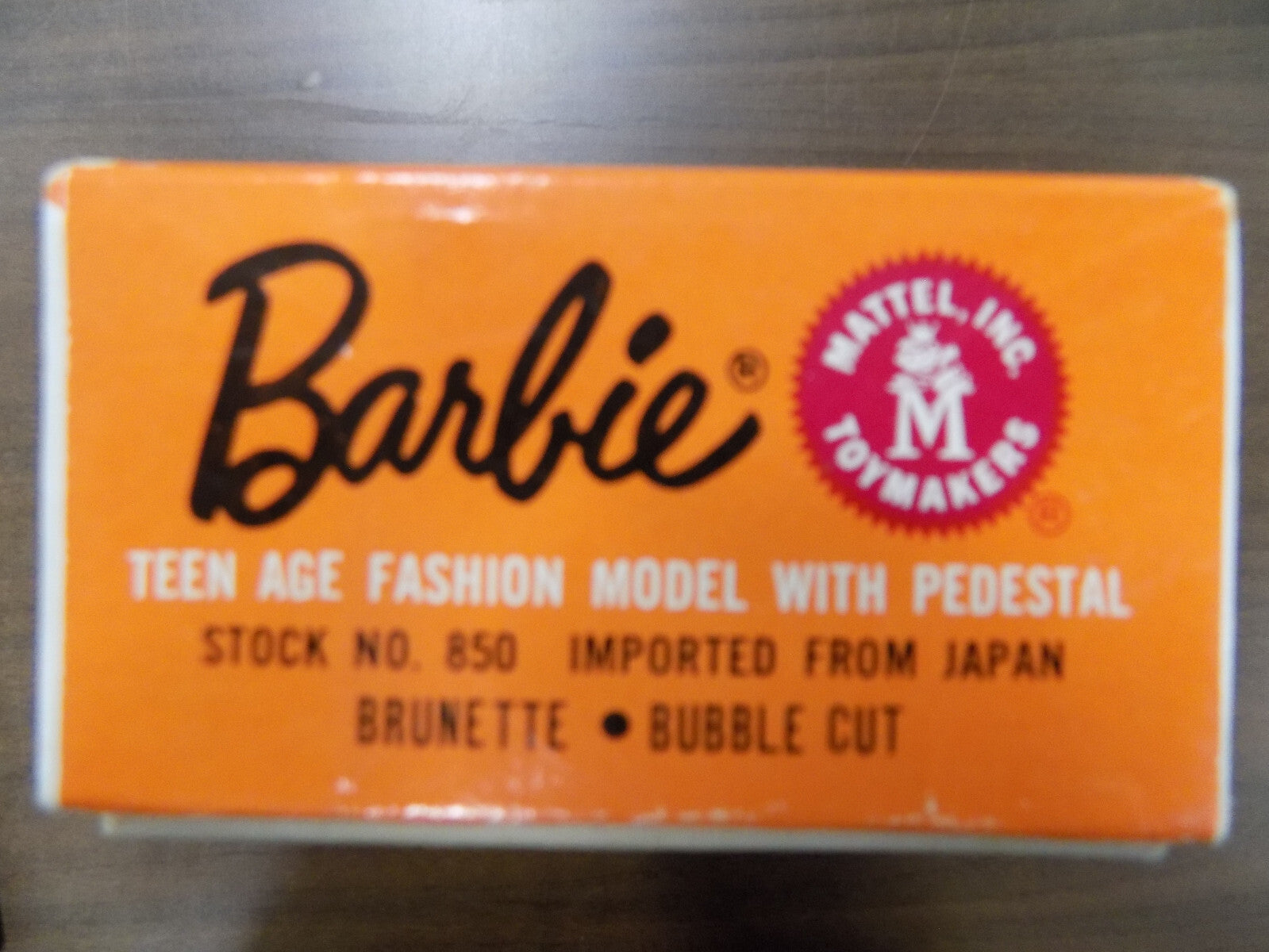 Mattel Barbie Doll 1962 Stock No. 850 Brunette Bubble Cut