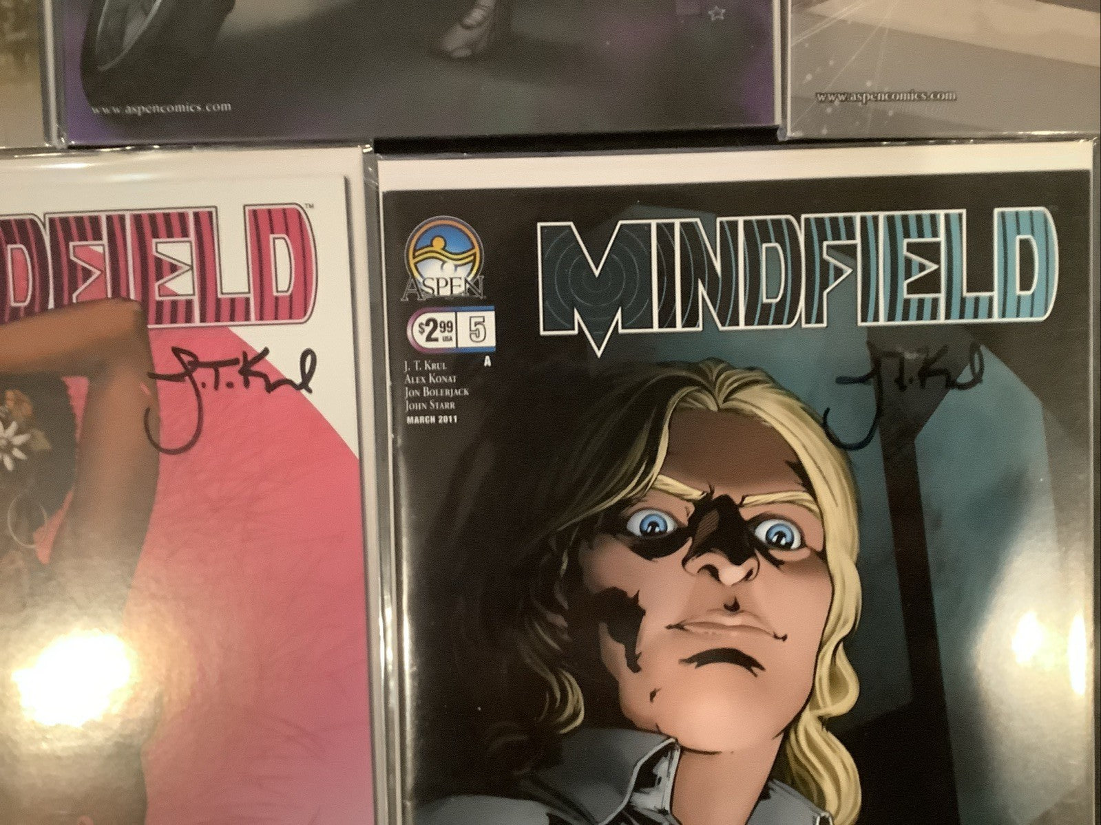 Mindfield #1-5 Comic Lot, Aspen,  Alex Konat, All Signed By J. T. Krul, 2010