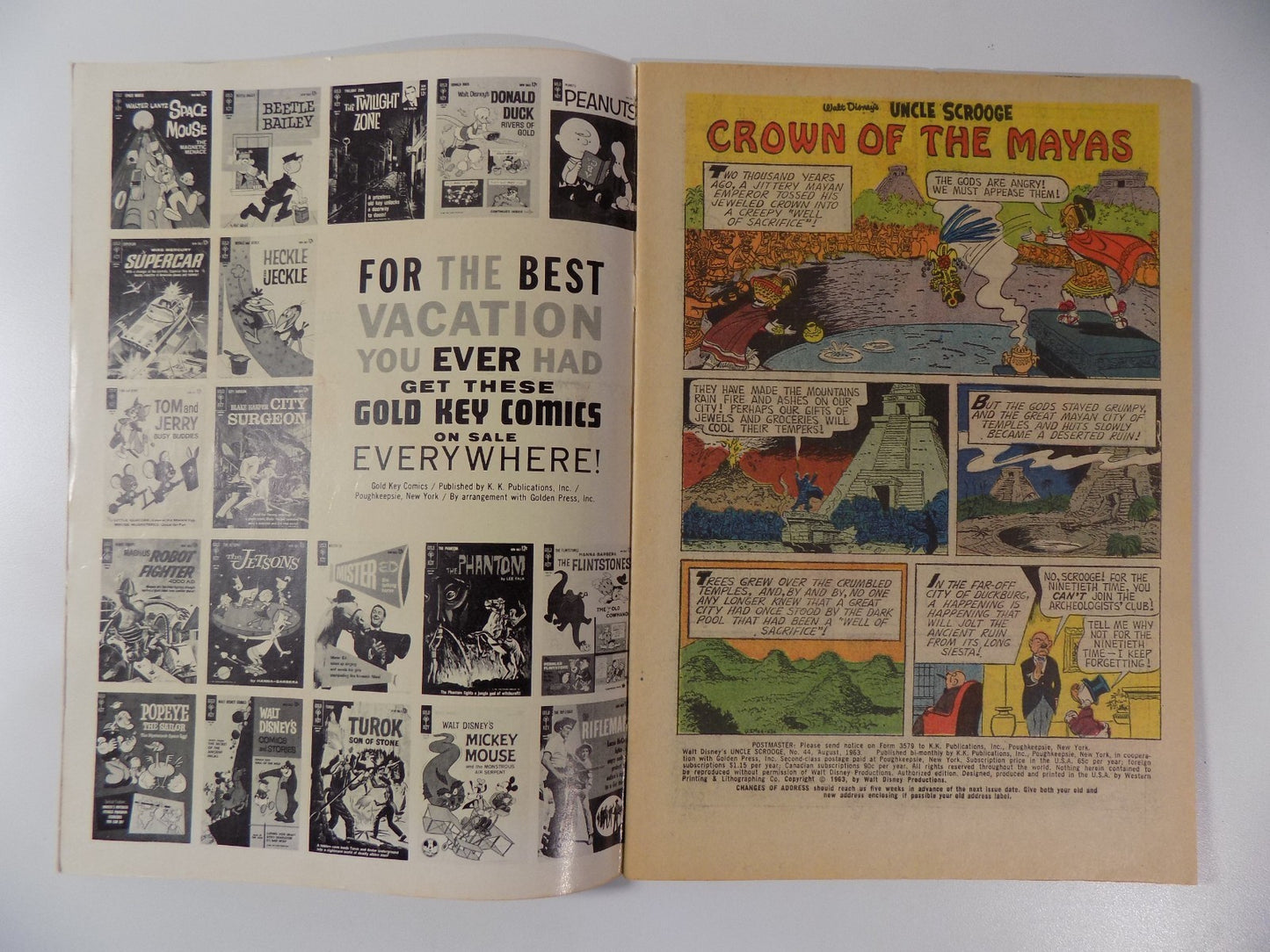 Walt Disney's Uncle Scrooge #44 Gold Key Comic August 1963 Fine/Very Fine